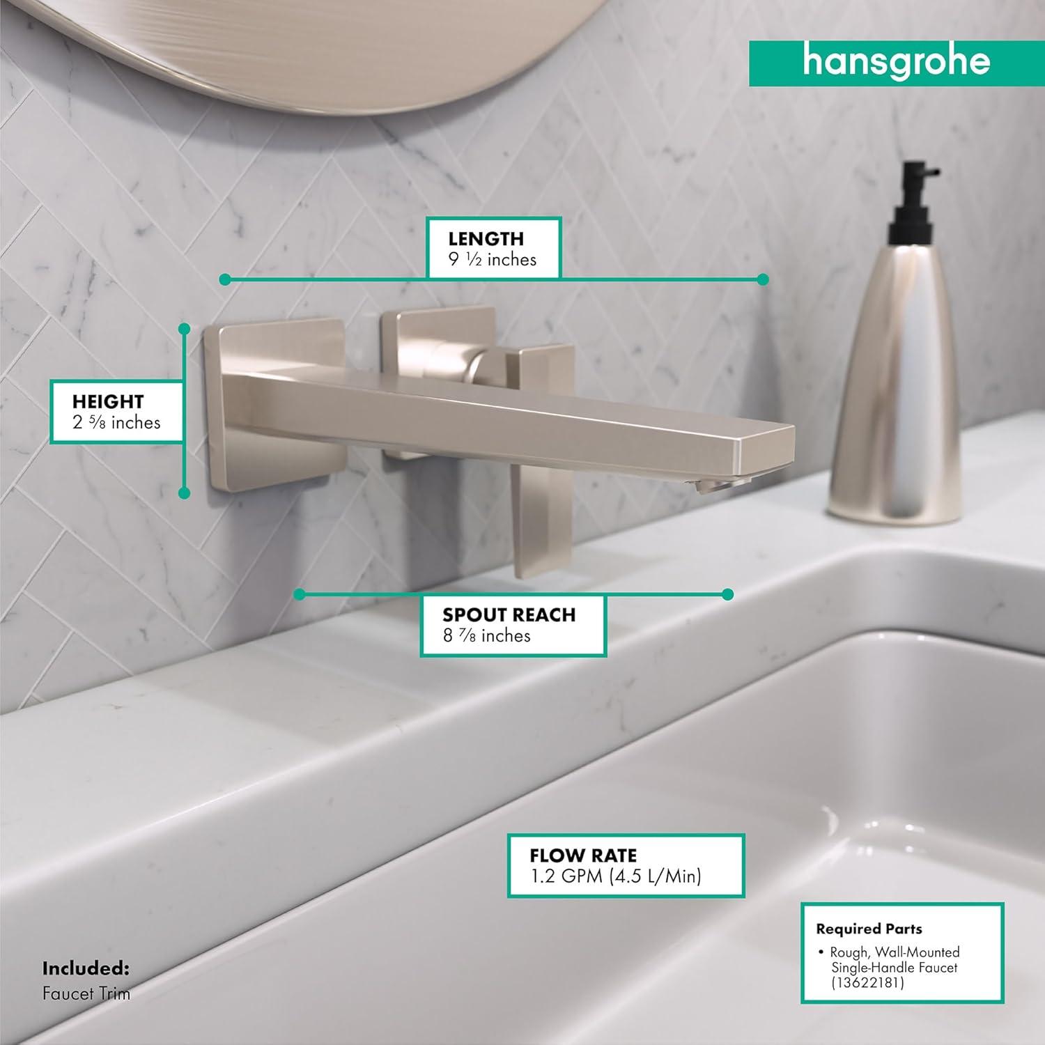 Metropol Low Flow Water Saving Wall Mounted Bathroom Faucet