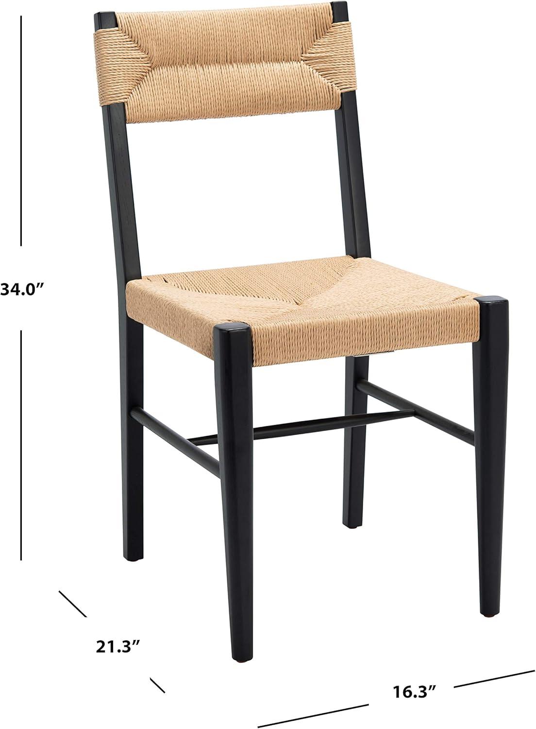 SAFAVIEH Couture Cody Coastal Rattan Solid Dining Chair, Natural (Set of 2)