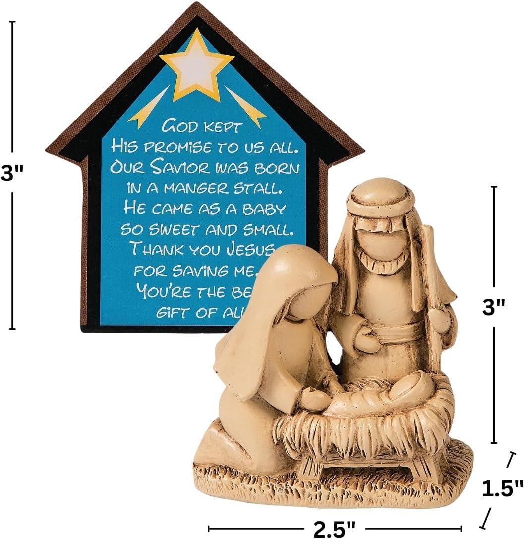 Mini Nativity With Card - Home Decor - 12 Pieces