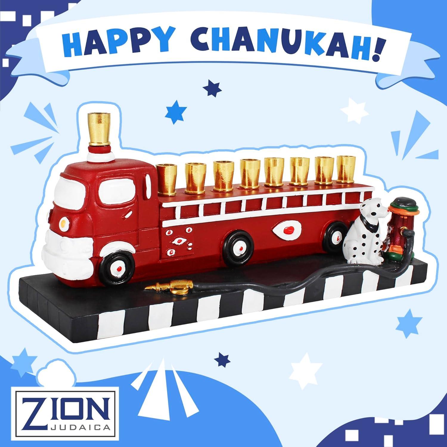 Hanukkah Fire Truck Menorah