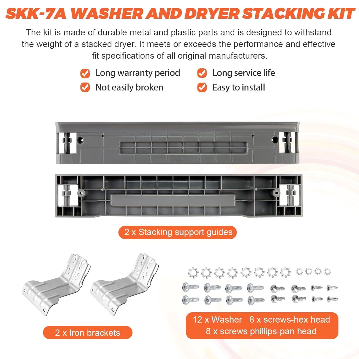 (2025 UPGRADED) SKK-7A SKK8K Dryer Stacking Kit by Beaquicy - Replacement for Samsung 27-Inch Front-Load Washers and Dryers - Samsung laundry stacking kit Replaces SKK-7A, SK-5A, SK-5AXAA, SKK-8K