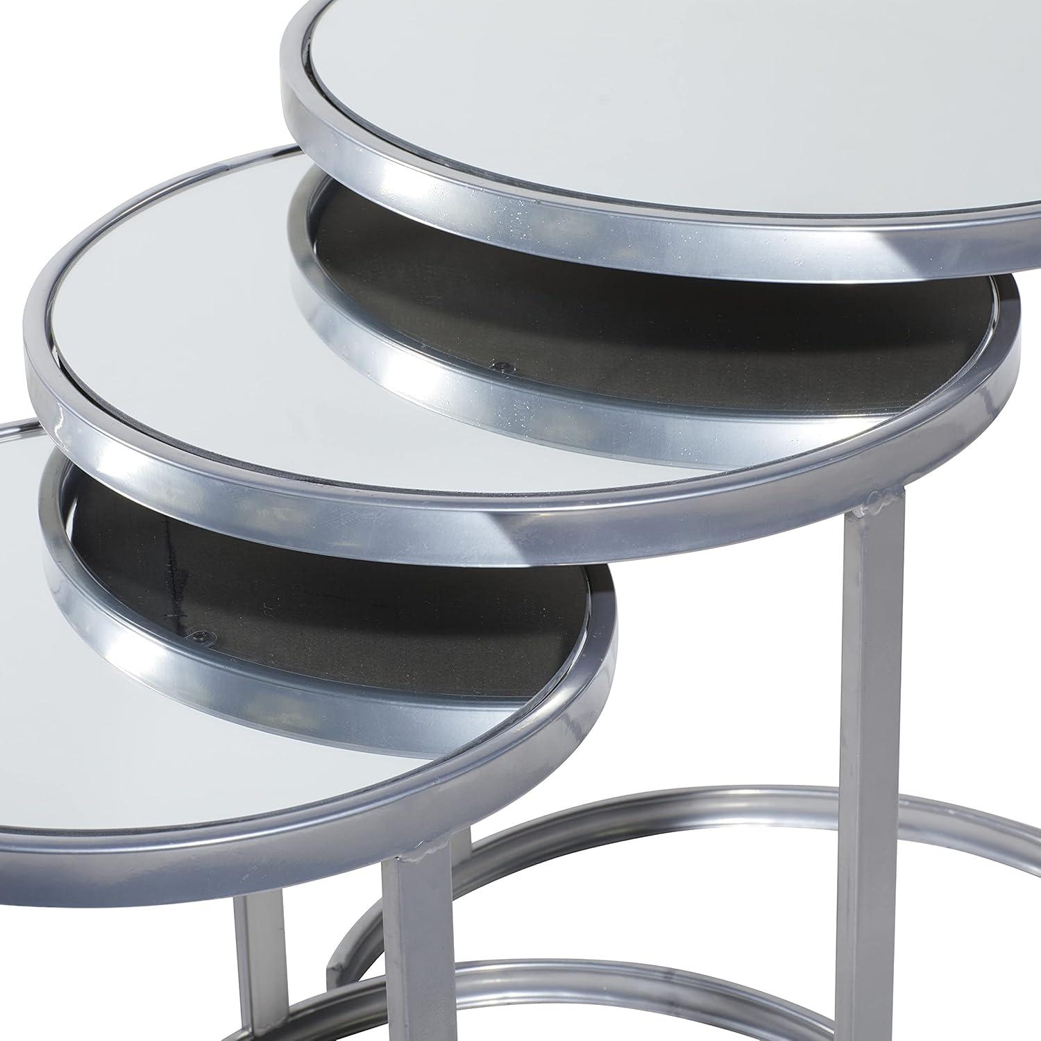 Set of 3 Contemporary Metal Accent Table - Olivia & May