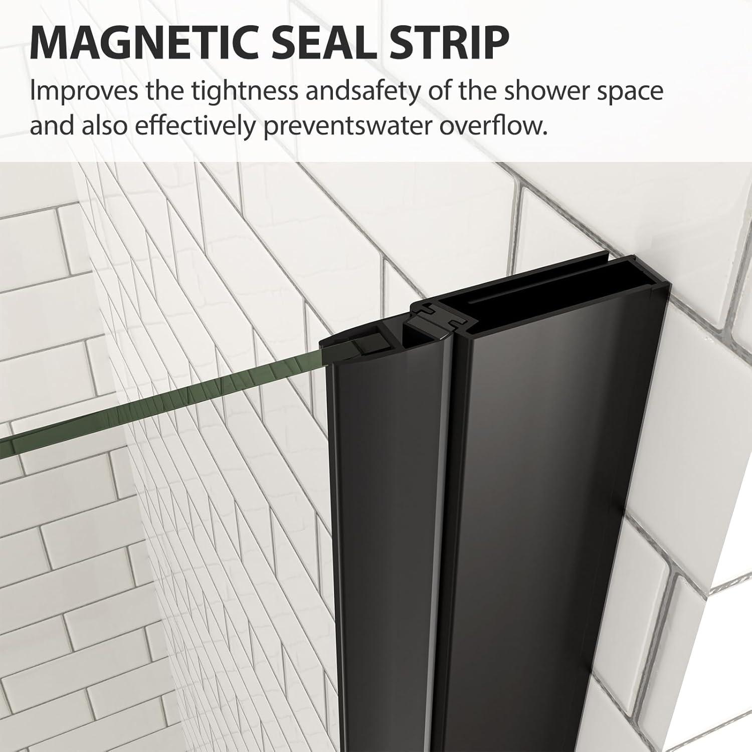 ACE DECOR AD053472 34" W x 72" H Frameless Pivot Shower Door, 1/4" (6mm) Clear SGCC Tempered Glass