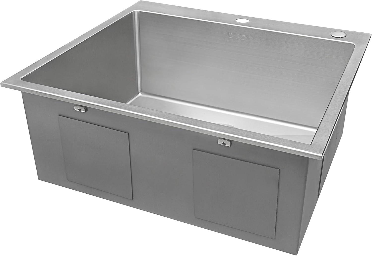 Ruvati RVH8071 Ruvati 21 inch Drop-in Topmount Rounded 16 Gauge Stainless Steel Kitchen Sink Single Bowl