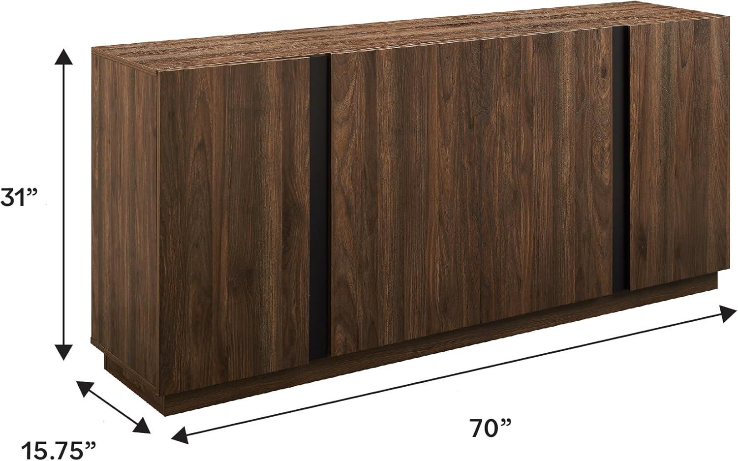 Dark Walnut 70" Minimalist Engineered Wood Sideboard