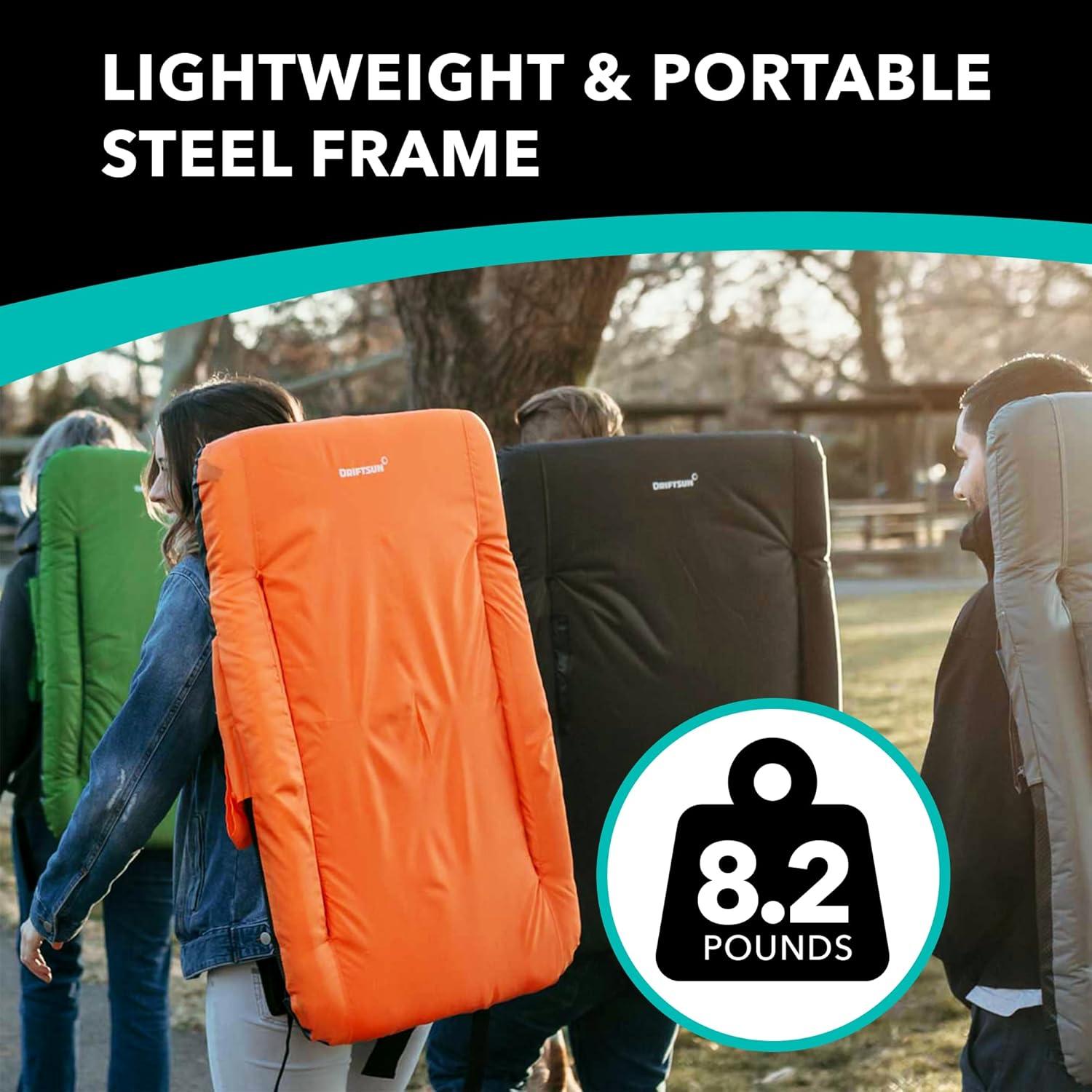 Driftsun 2 Pack Extra Wide Stadium Seats with Back Support - Deluxe Foldable Stadium Chairs for Bleachers - Folding Waterproof Sport Chair - Easy to Transport