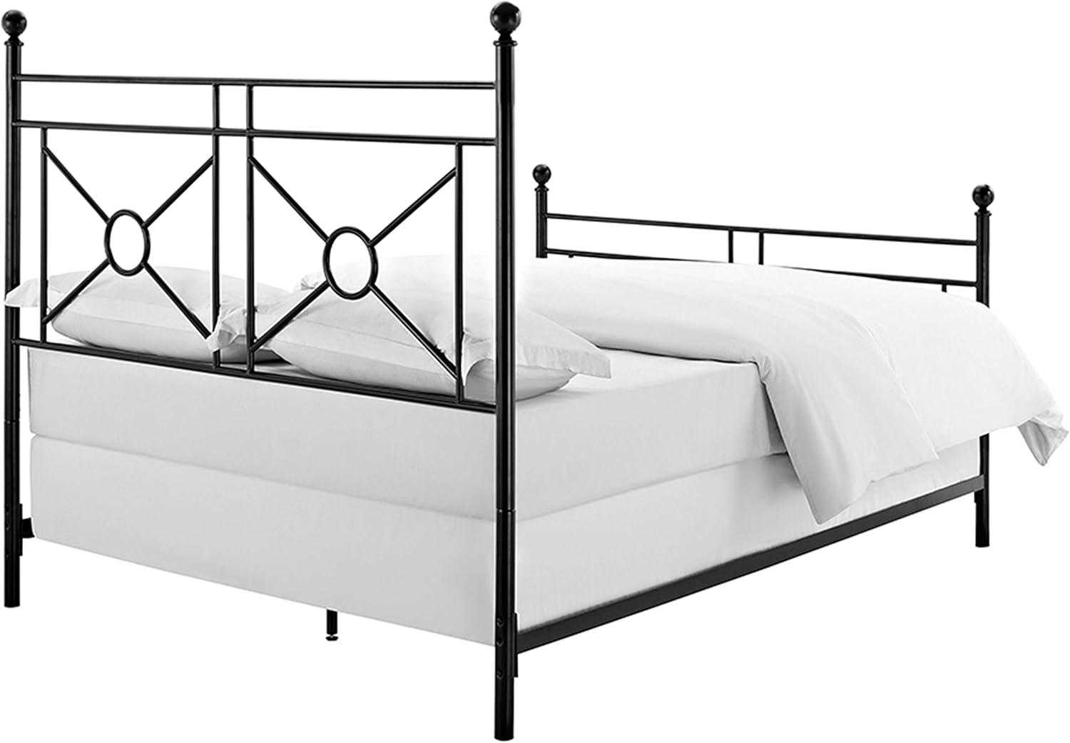 Crosley Furniture Montgomery Metal Frame Queen Poster Bed in Black Powder Coat