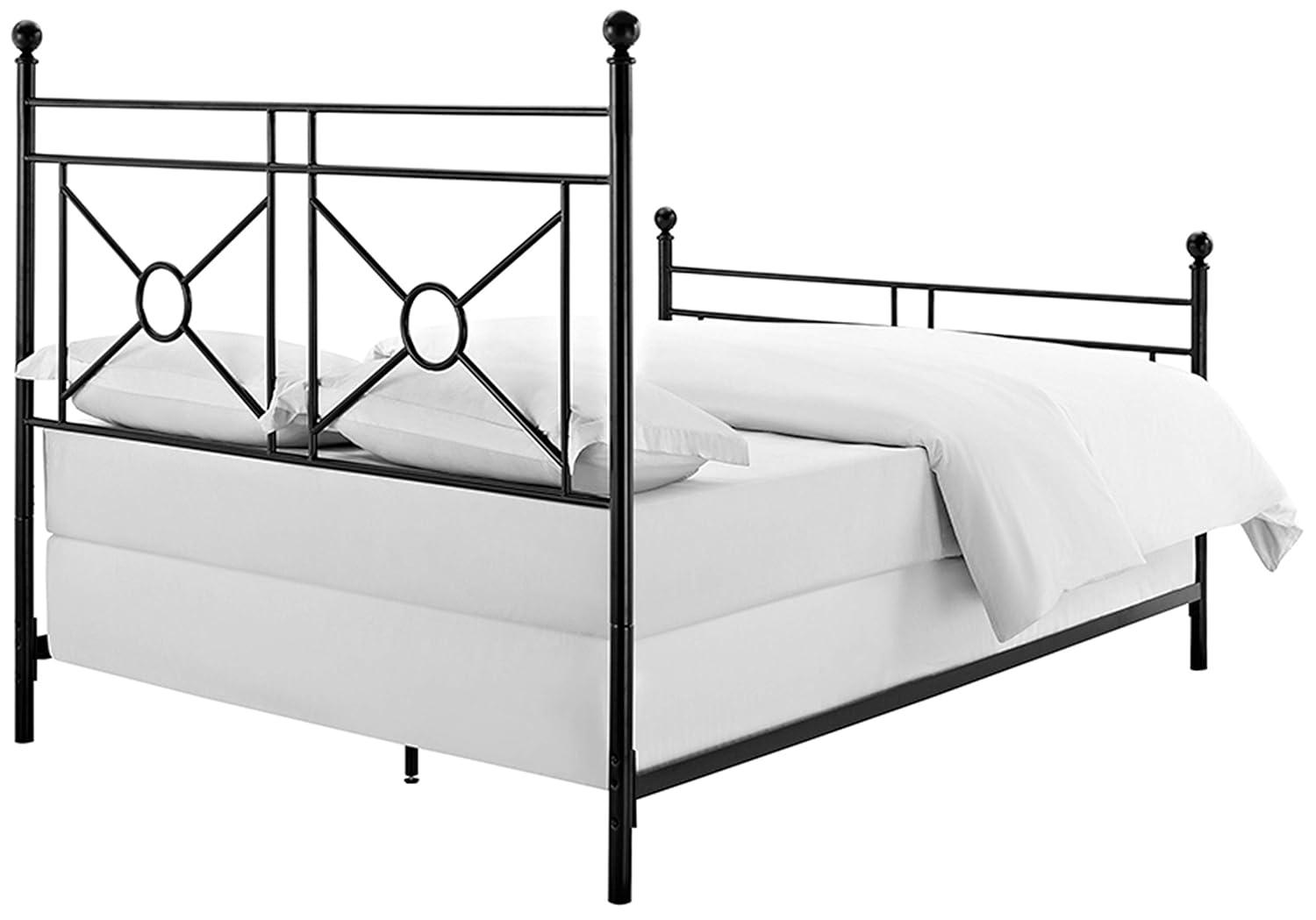 Crosley Furniture Montgomery Metal Frame Queen Poster Bed in Black Powder Coat