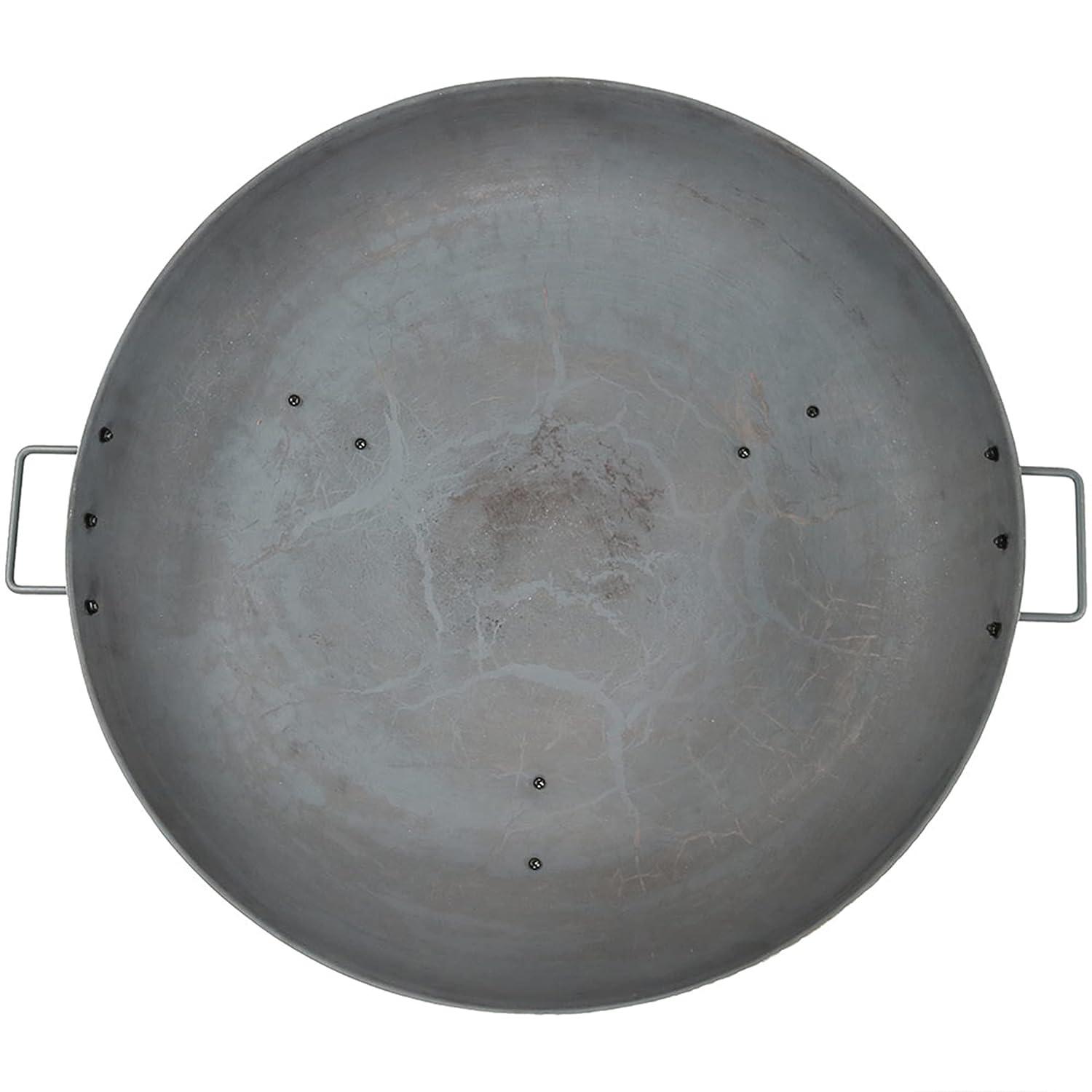 SunnyDaze Decor Union Round Wood-Burning Steel Finish Cast Iron Outdoor Raised Fire Pit Bowl