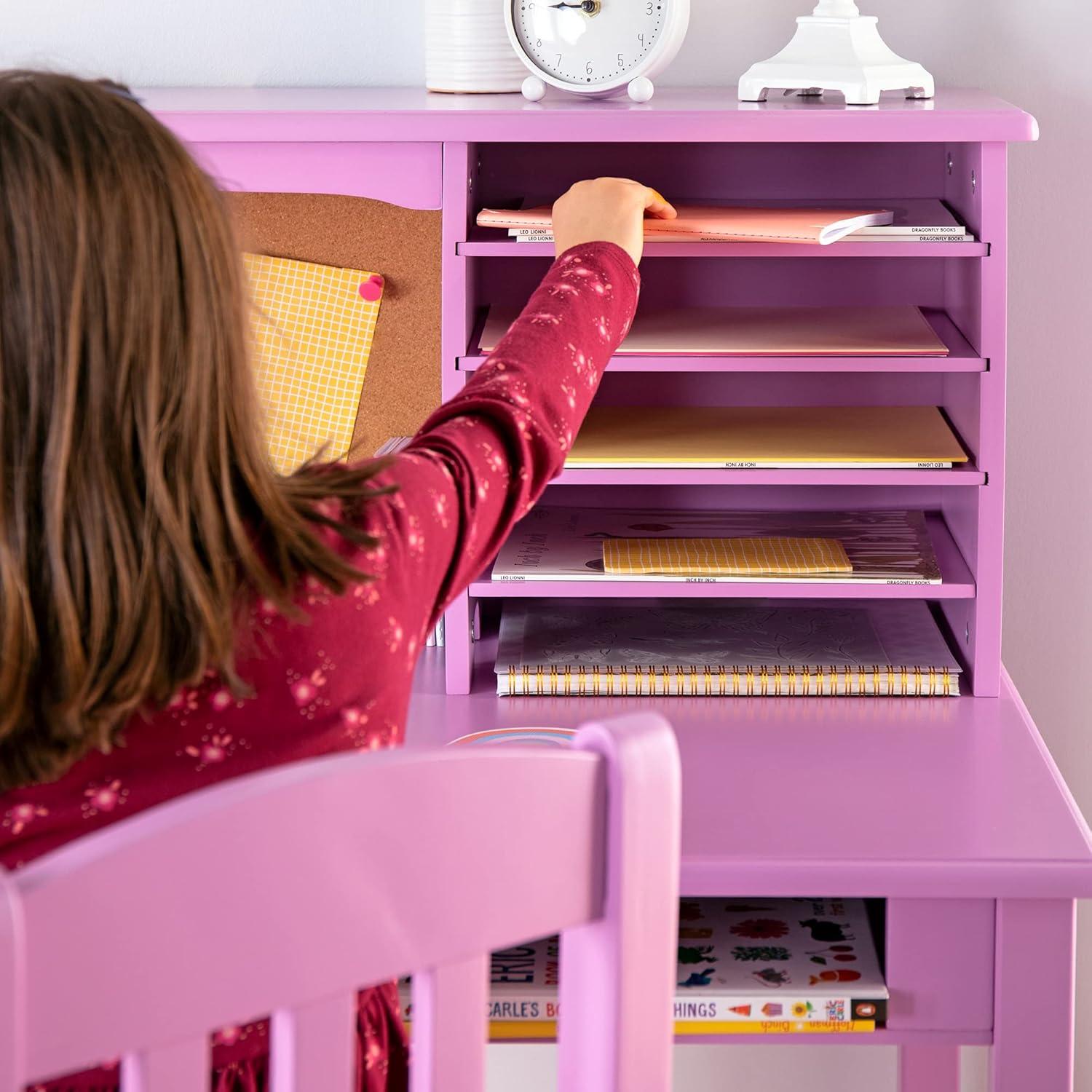 Kids Media Desk Hutch and Chair Set