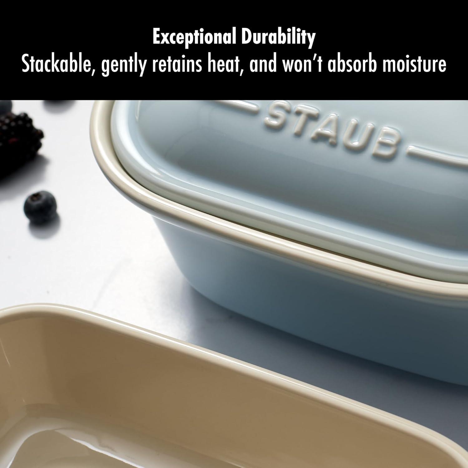 Staub Staub Ceramic 4-Pc Baking Pans Set, Casserole Dish With Lid, Brownie Pan,