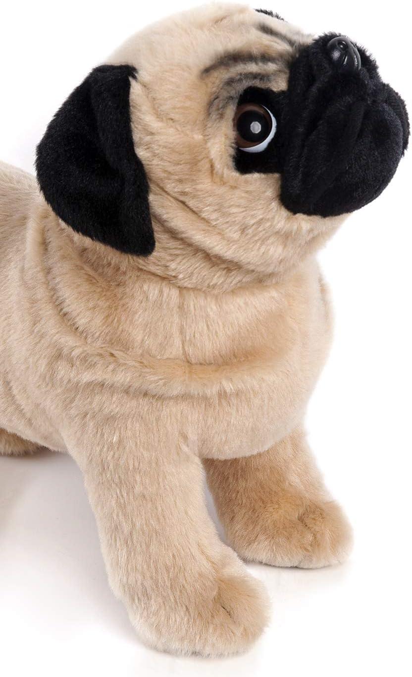 BONI 12.5 inch Brown Pug Stuffed Animal, Pug Plush Dog Stuffed Animals Gifts for Children Christmas Day Birthday