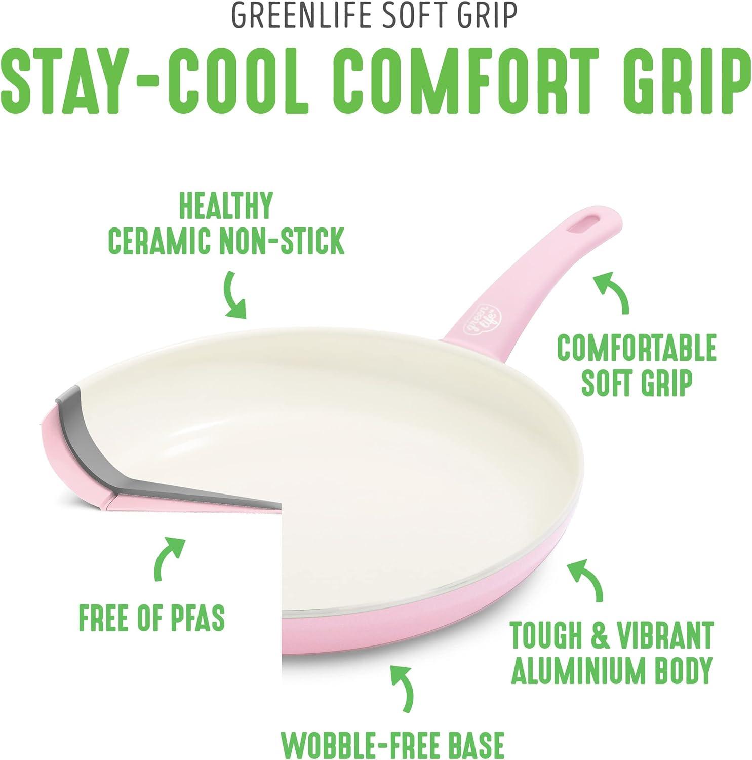 GreenLife Soft Grip 7 in. and 10 in. Non-Stick Frypan Set