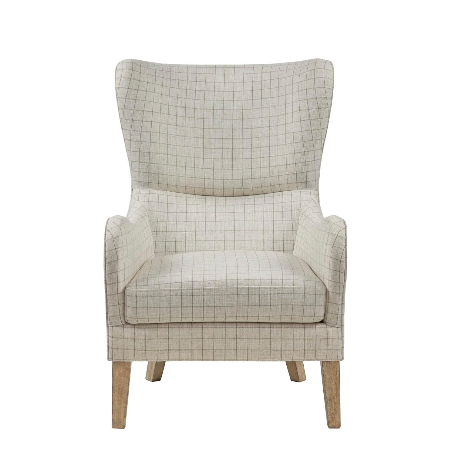 Aria Swoop Upholstered Wing Chair Taupe