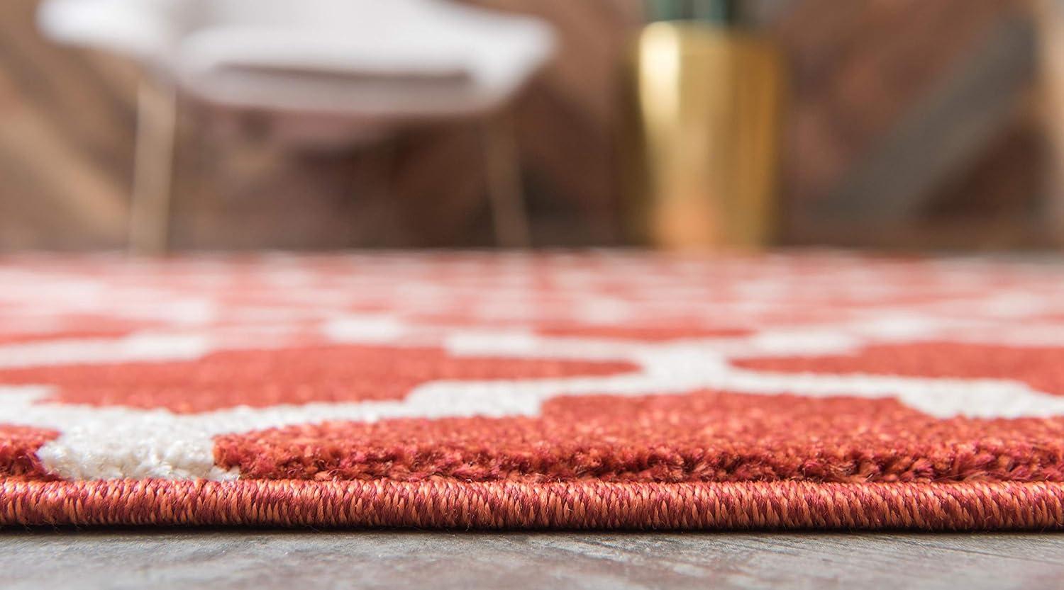 Elegant Terracotta Trellis 7' x 10' Indoor Rug - Stain-resistant and Easy Care