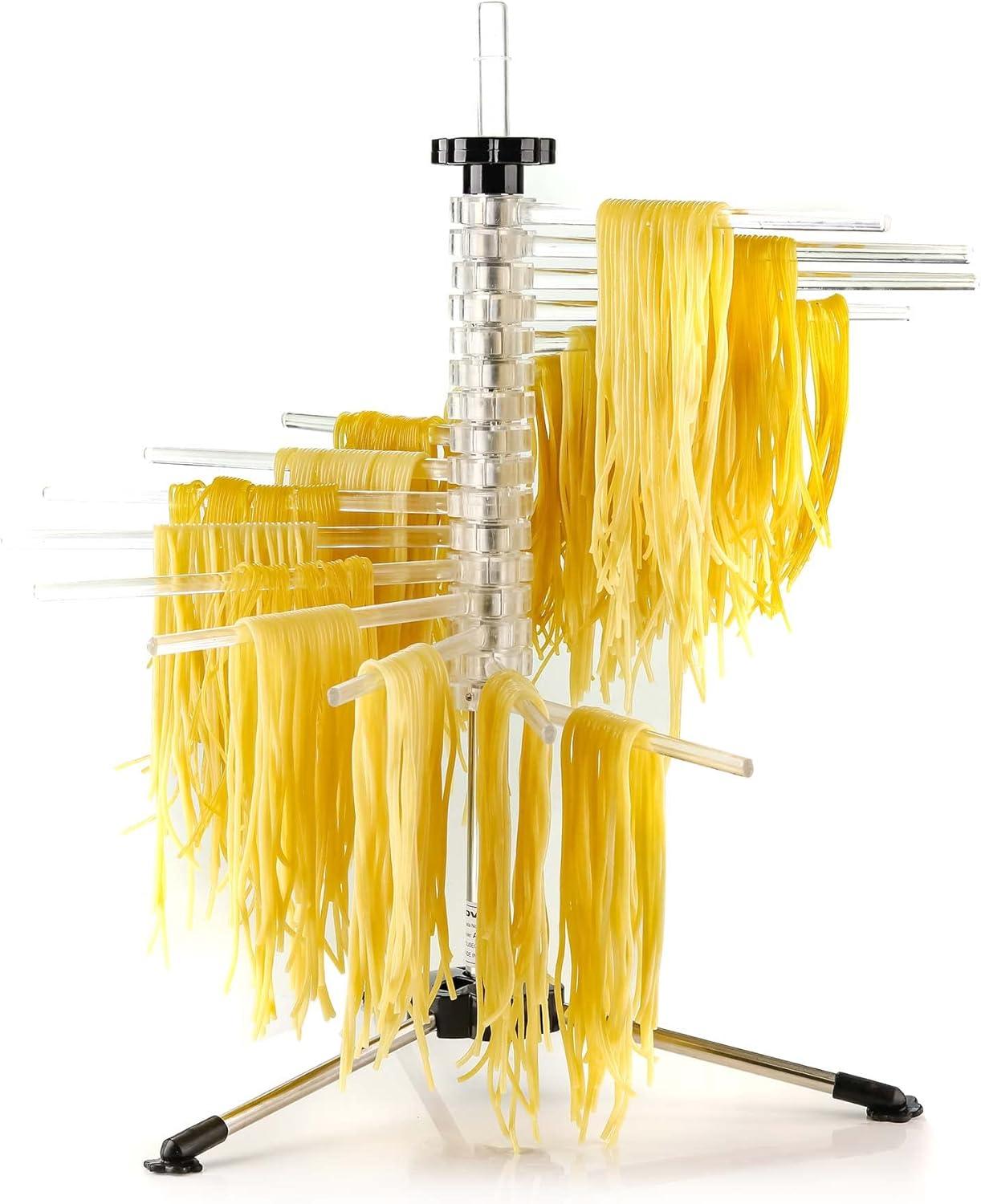 OVENTE 1.2 lb Collapsible Pasta Drying Rack, BPA-Free Acrylic Rods, for Homemade Noodles ACPPA900C