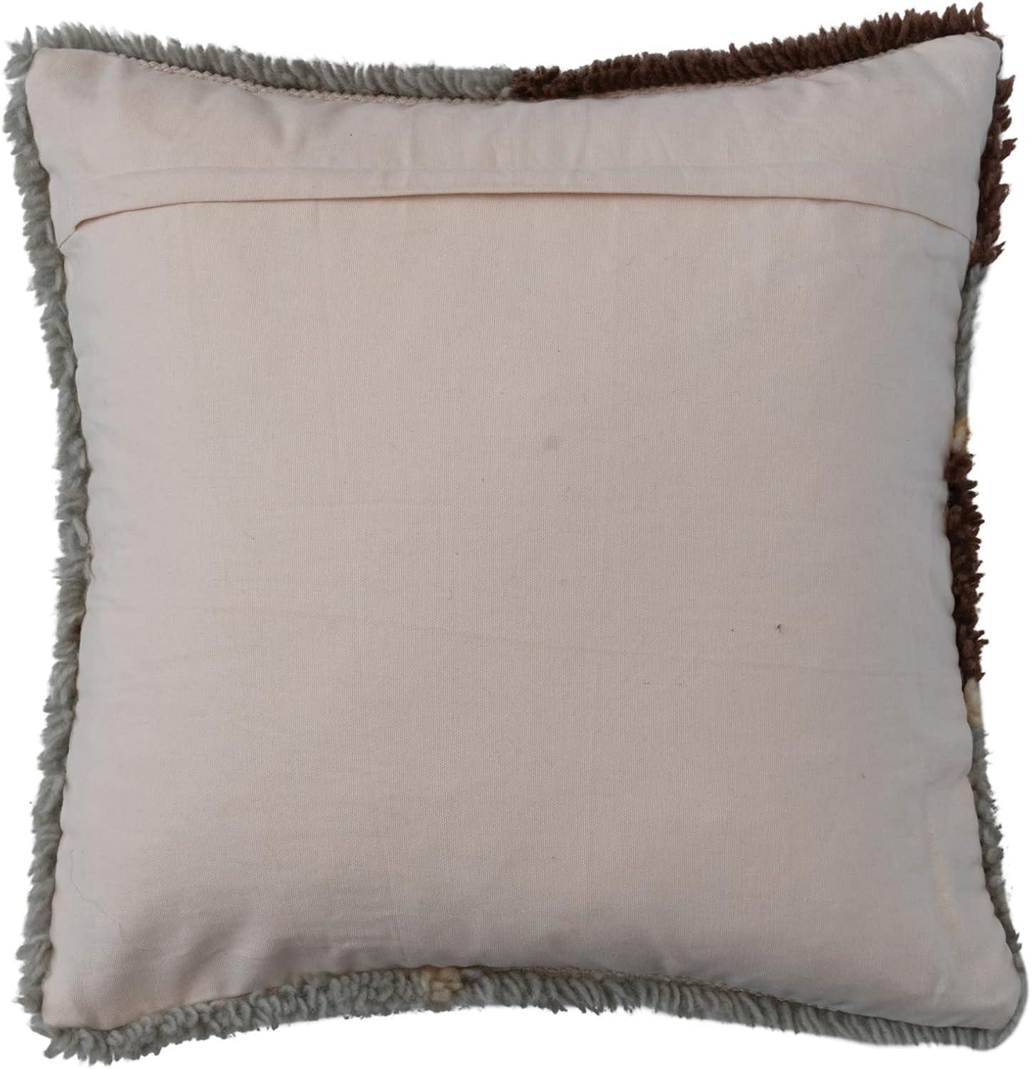 Embroidered Cotton Blend Throw Pillow