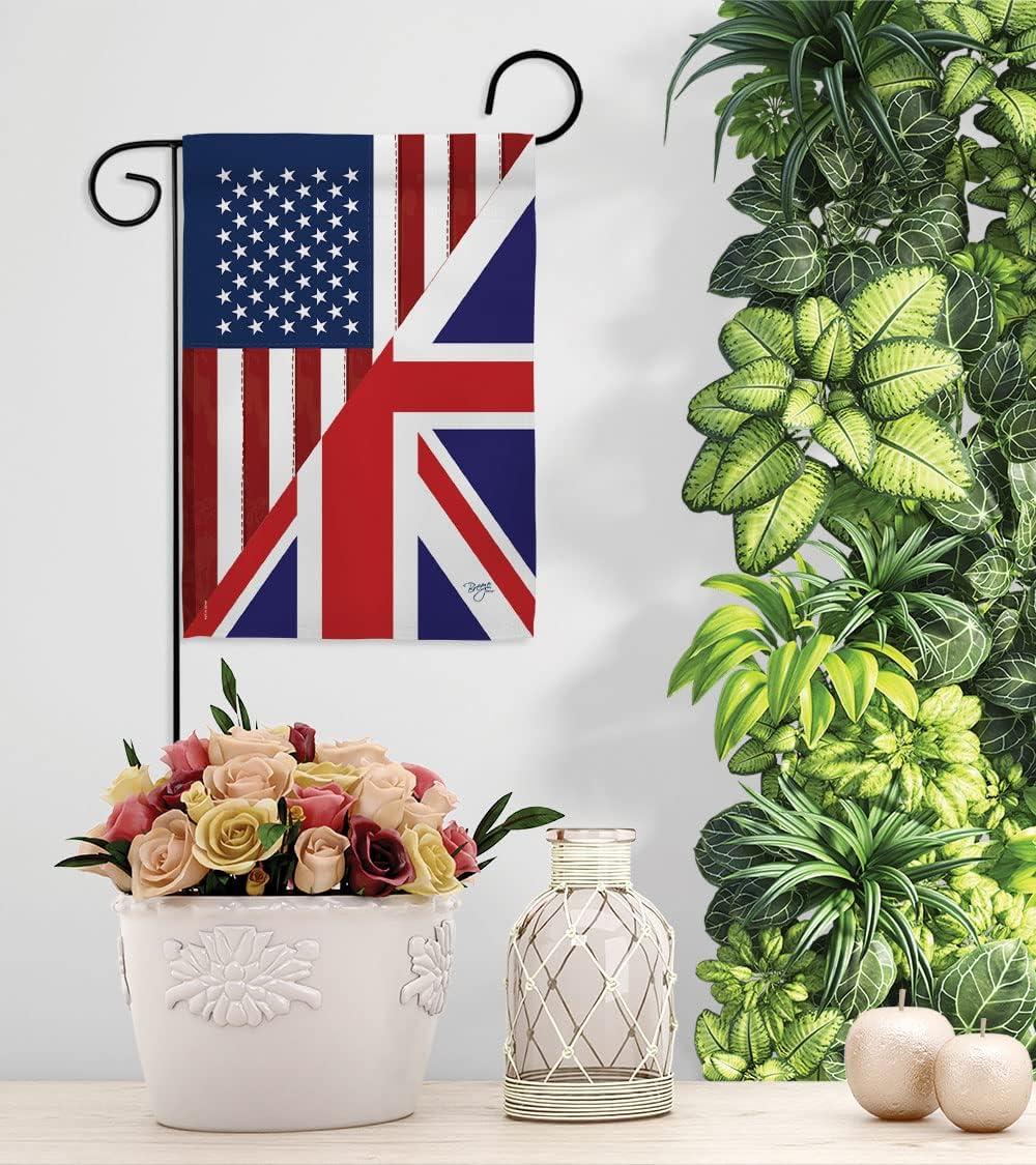 Breeze Decor 58380 US UK Friendship 2-Sided Impression Garden Flag - 13 x 18.5 in.