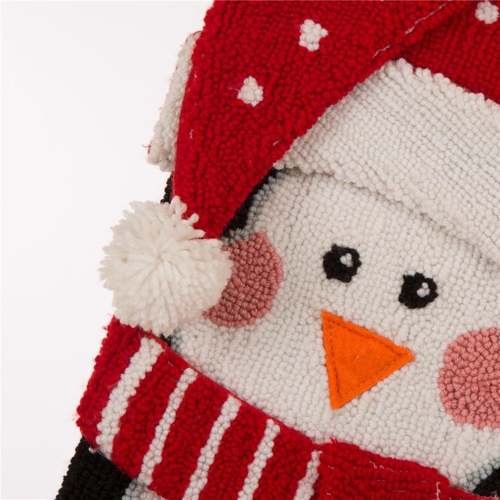 Glitzhome 19" L 3D Penguin Christmas Stocking Oversize Handmade Hooked Xmas Fireplace Hanging Stockings Decoration Stockings Decorations for Family Holiday Season Party Decor