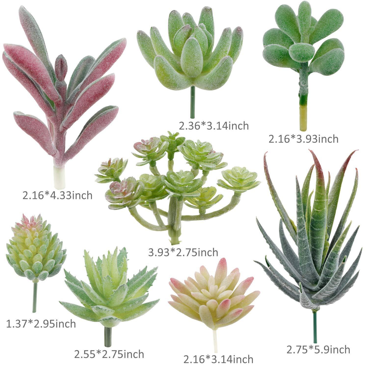 16 Pack Artificial Succulents Plants - Small Fake Plants for Miniature Gardens - Quality PVC Plastic - Faux Succulent Decor - Unique and Varied Designs - Ideal for Beautiful Gardens|The 16 pack of Art