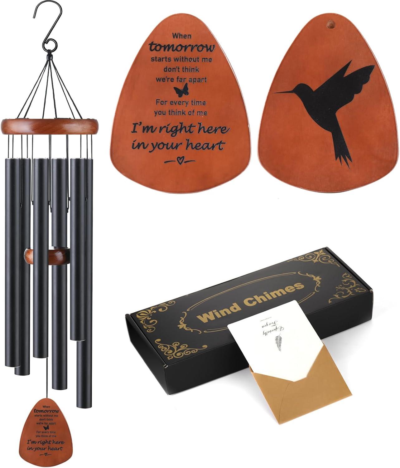 Sympathy Gifts for Loss of Loved One 32" Memorial Wind Chimes for Loss of Loved One Bereavement Condolence Gifts Sympathy Windchimes Memory Wind Chime with Memorial Card