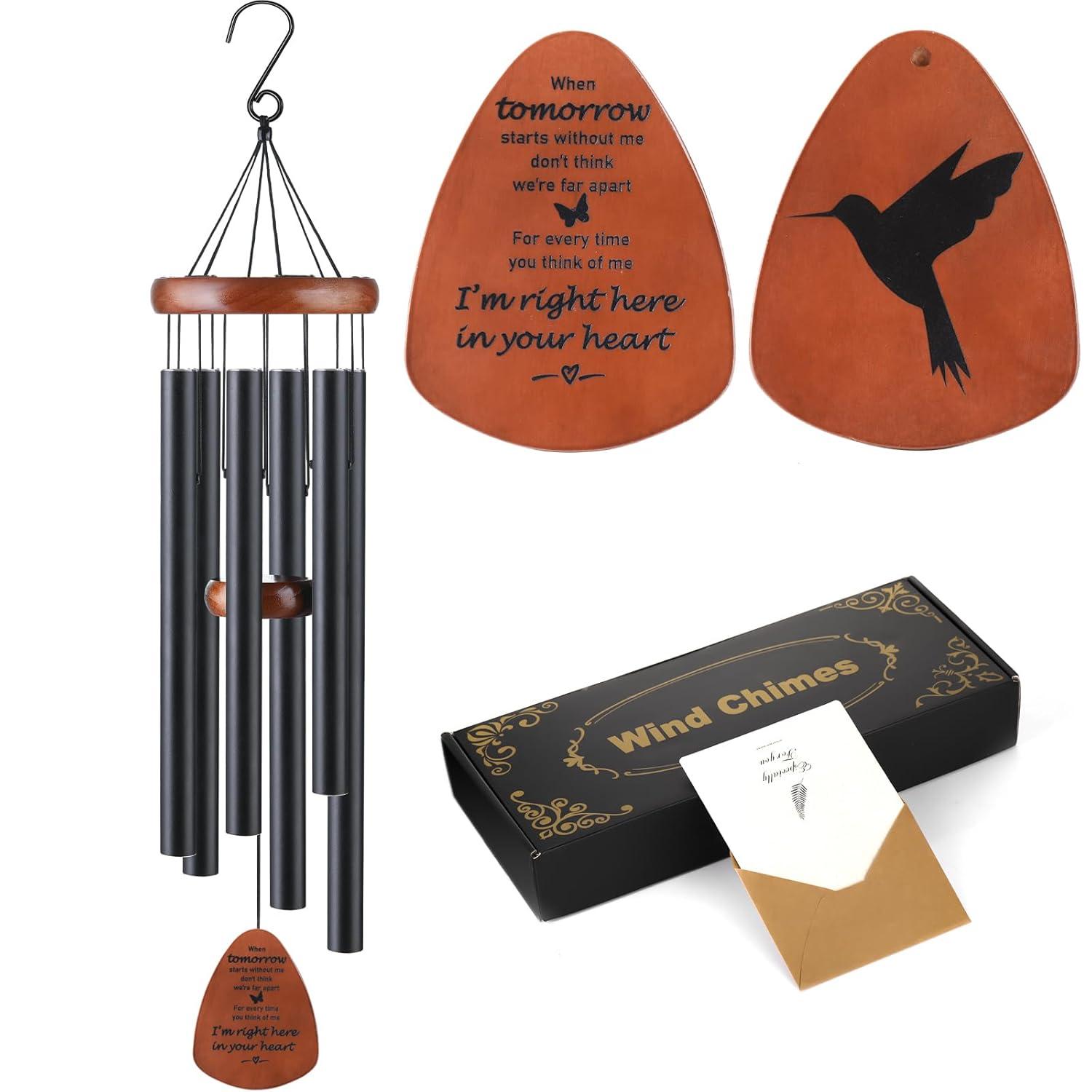 Sympathy Gifts for Loss of Loved One 32" Memorial Wind Chimes for Loss of Loved One Bereavement Condolence Gifts Sympathy Windchimes Memory Wind Chime with Memorial Card