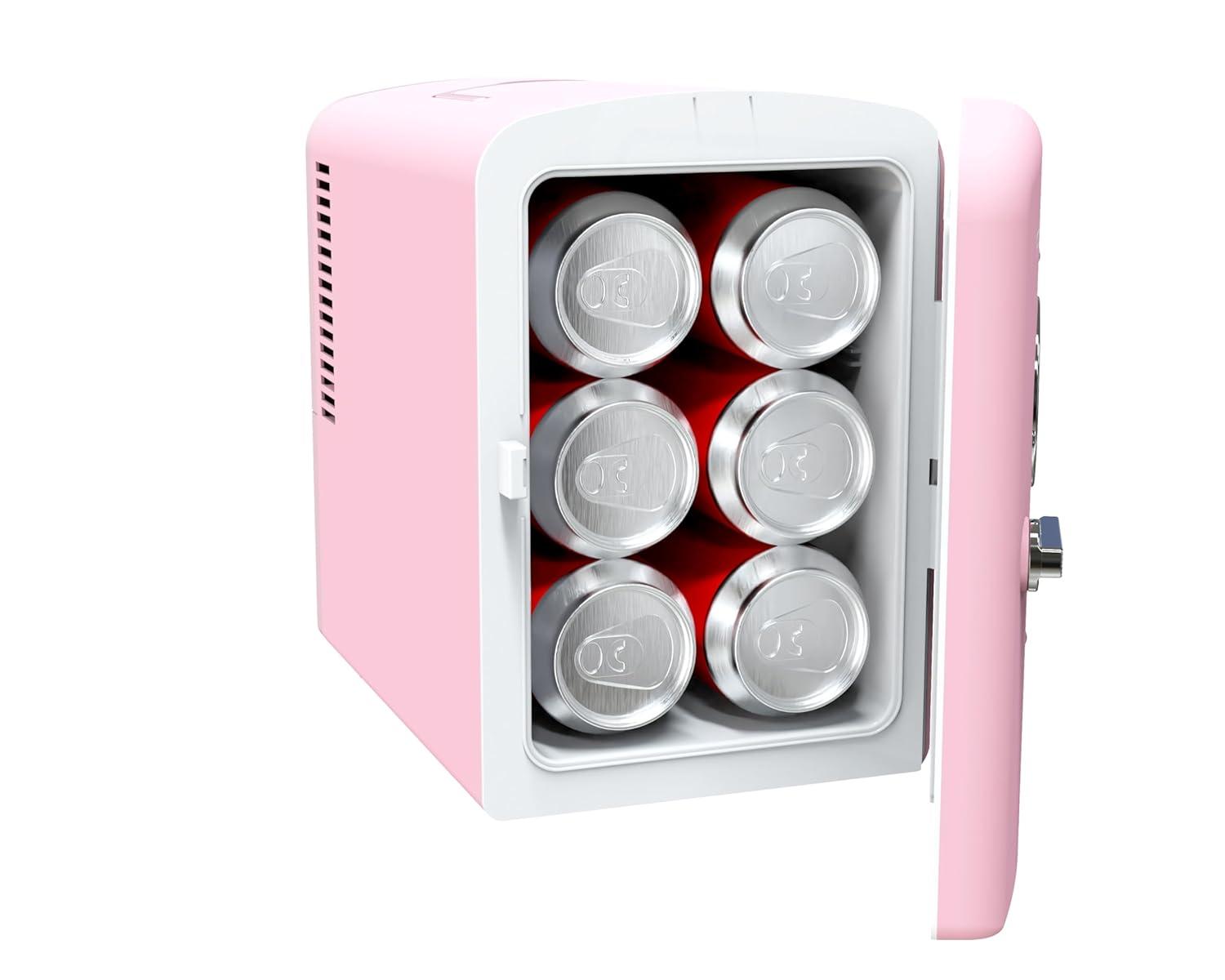 Frigidaire Retro Mini Fridge Cooler, Holds Up to 9 Cans, Portable Fridge for Car, Office, Bedroom, Dorm Room