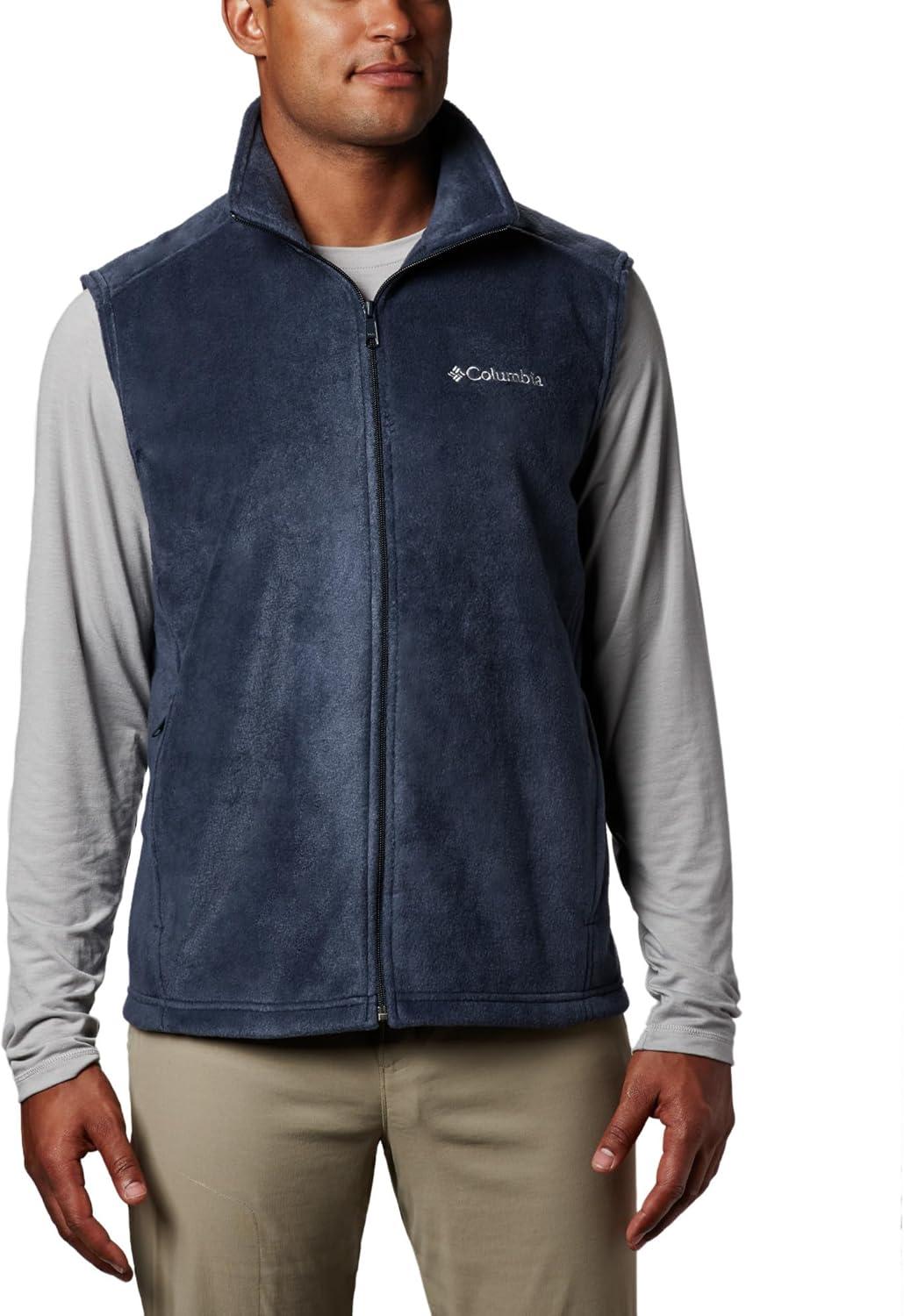 Men's Medium Collegiate Navy Polyester Fleece Vest