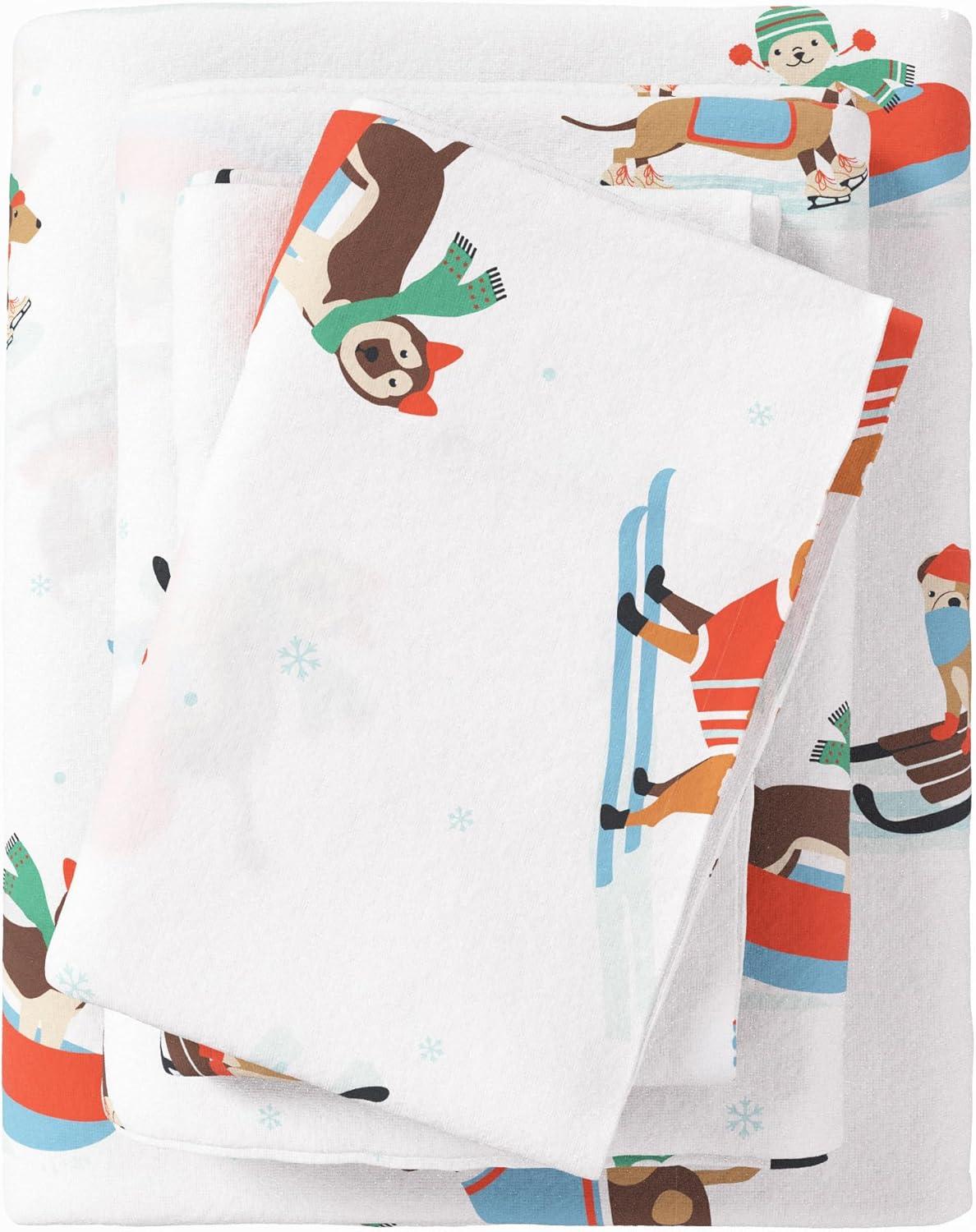 FreshFolds 100% Turkish Cotton Holiday Printed Flannel Sheet Set