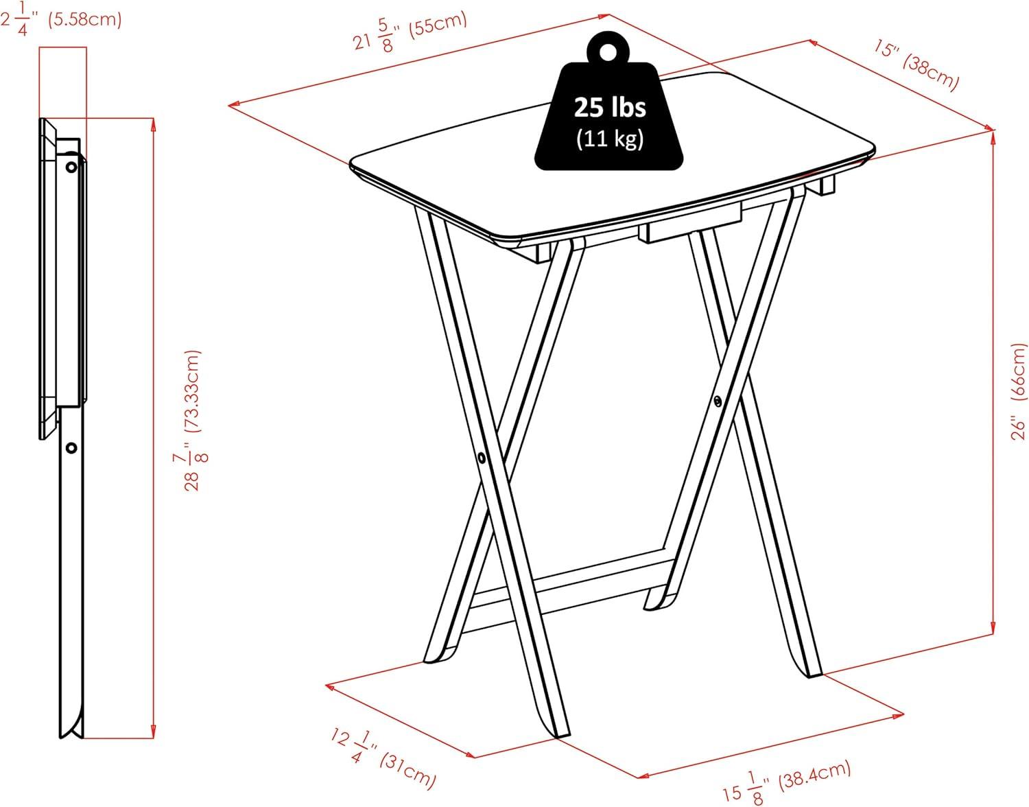 2pc Darlene Snack Table Set Walnut - Winsome: Portable, No Assembly Required, Space-Saving Design