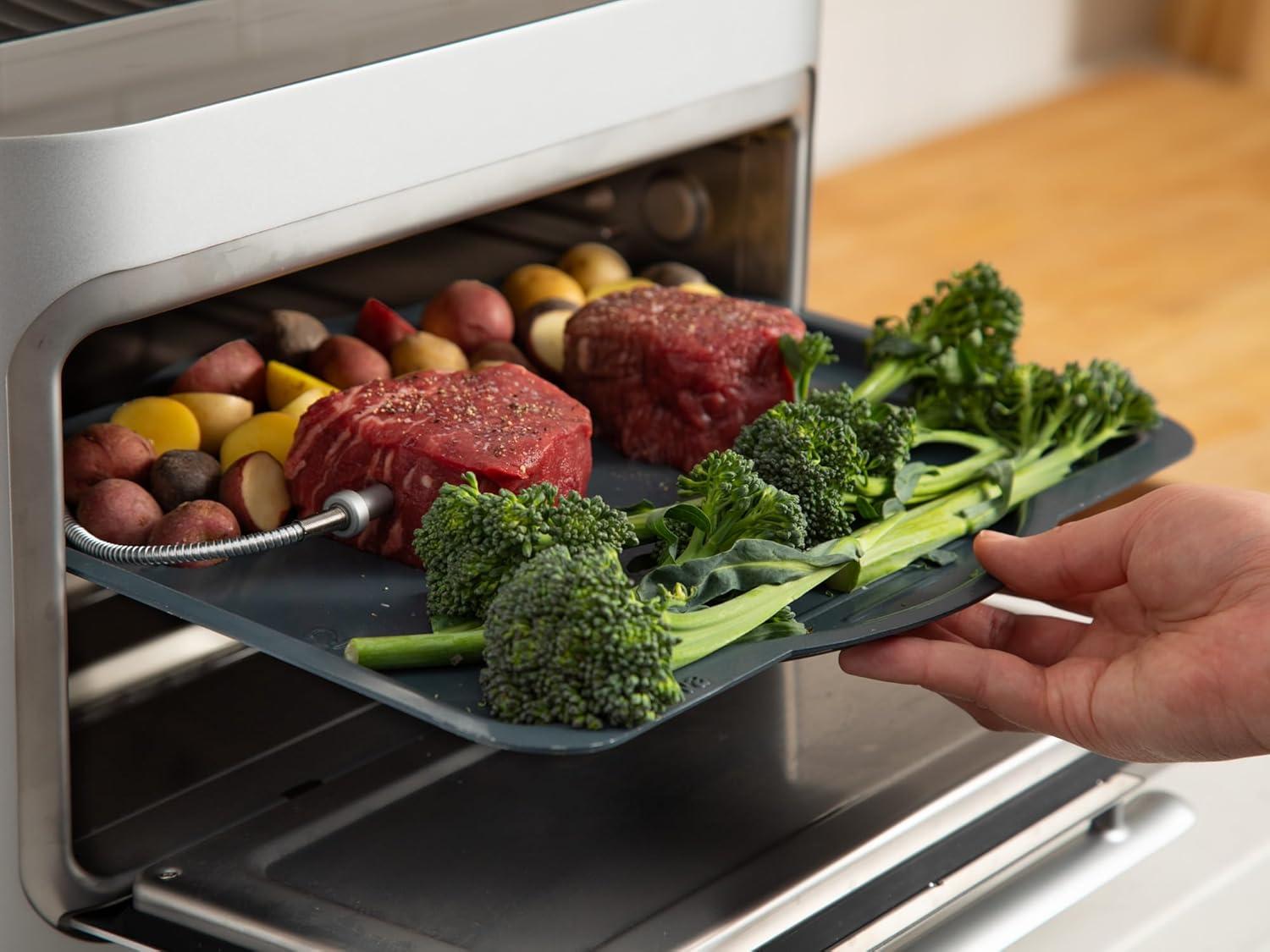 Brava Glass: 10-in-1 Touchscreen Countertop Smart Oven, Glass Door, Wireless Thermometer, Air Fryer, 6-Slice Toaster, Slow Cooker, Reheater, Dehydrator, Rice Cooker, Auto-Shut Off, 1800W