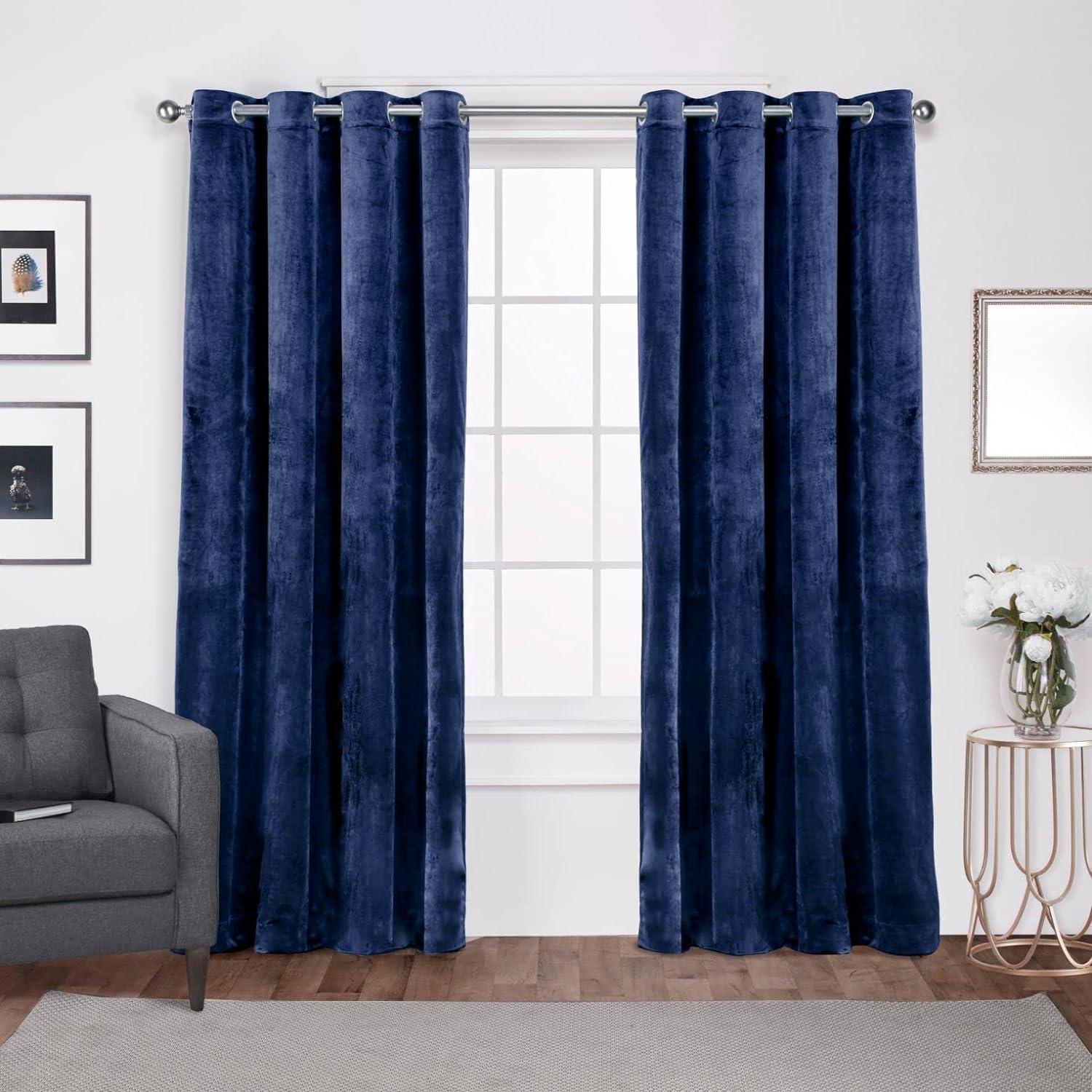 Exclusive Home Velvet Heavyweight Grommet Top Window Curtain Panel Pair