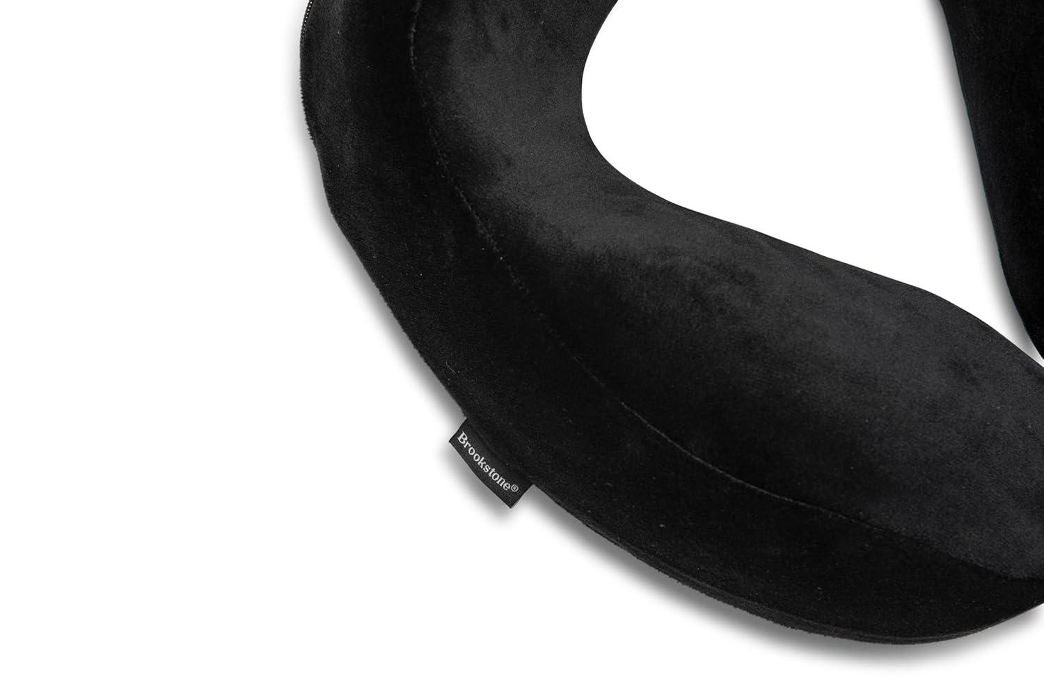 Brookstone Travel Neck Pillow - Contoured Head Memory Foam Neck Support Pillow for Travelling