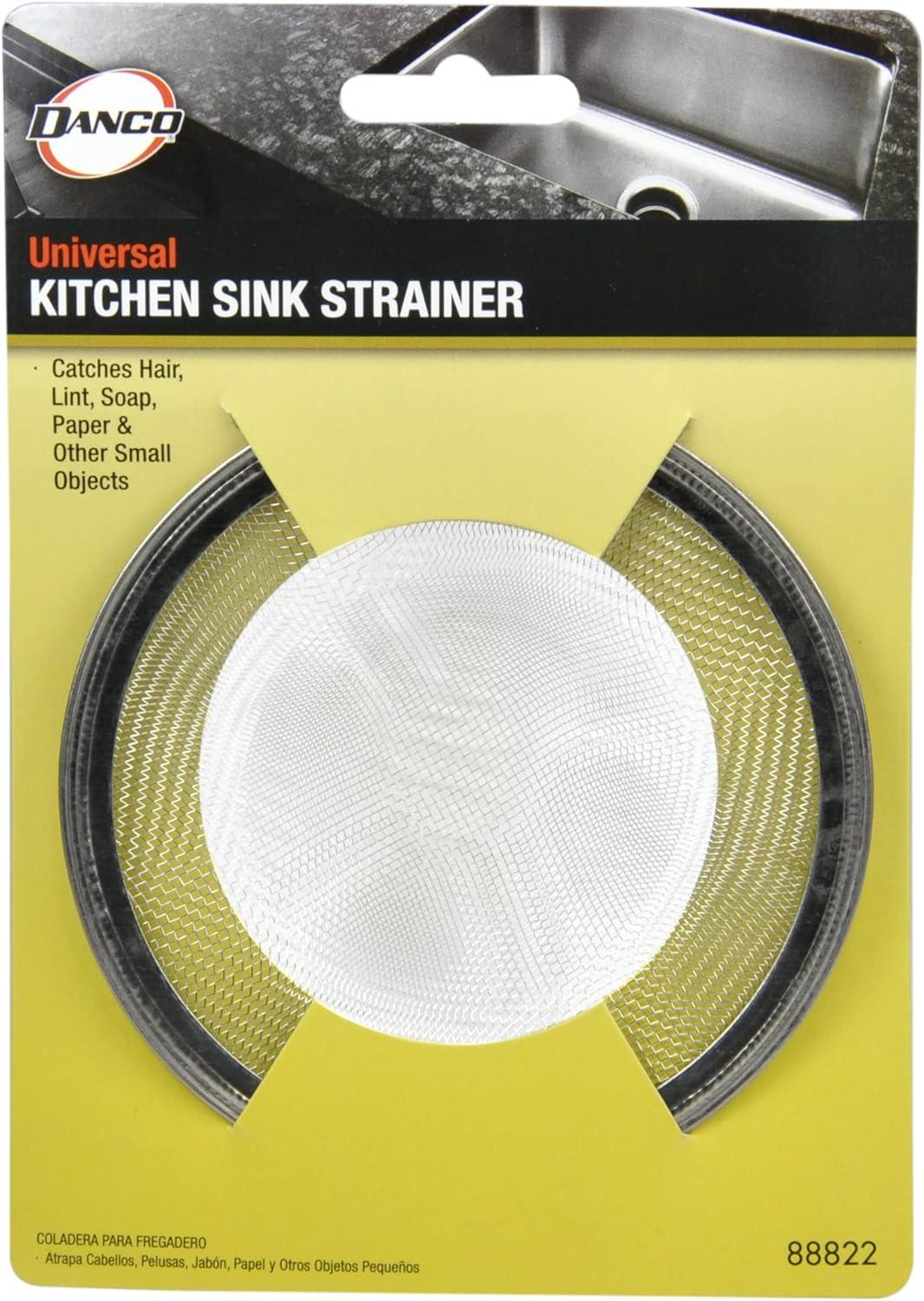 DANCO Universal Kitchen Sink Mesh Strainer, 4-1/2 Inch, Stainless Steel, 1-Pack 88822