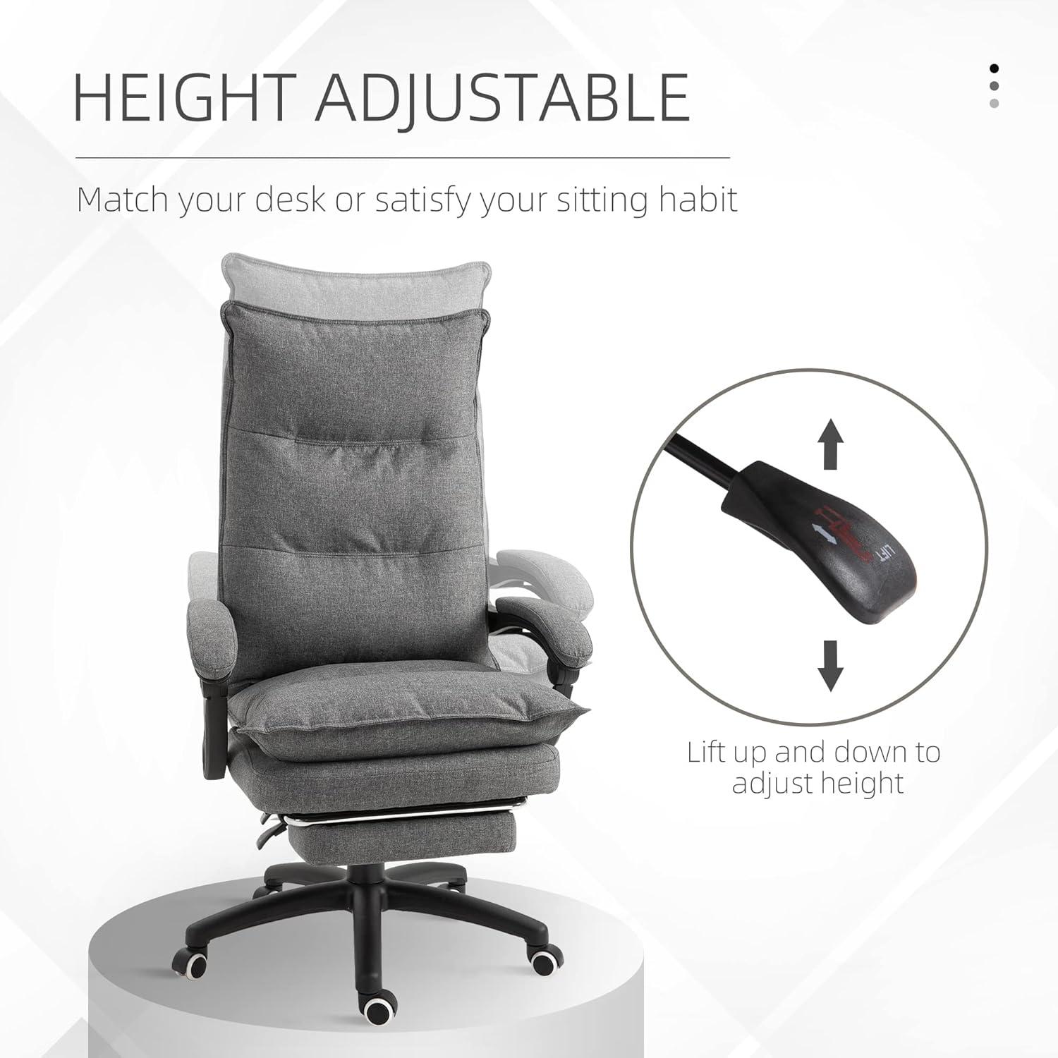 Gray High Back Swivel Executive Fabric Office Chair