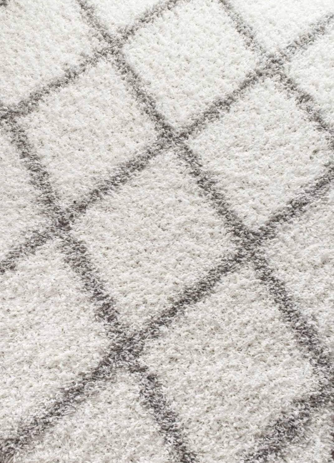 nuLOOM Tess Moroccan Shag Area Rug, 5' 3" x 7' 6", White