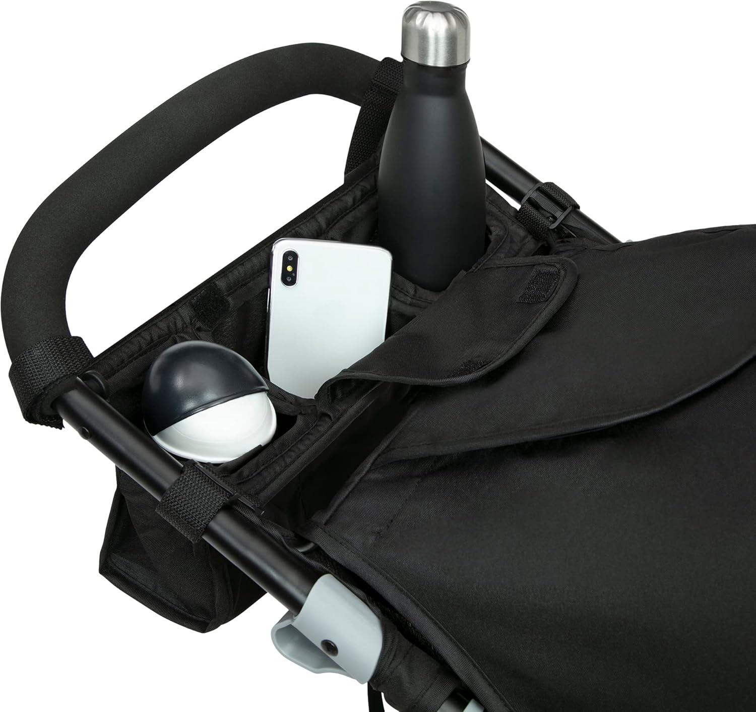 Delta Children Apollo Jogging Stroller - Shock Absorbing Frame with Large Canopy & Recline - Car Seat Compatible, Black
