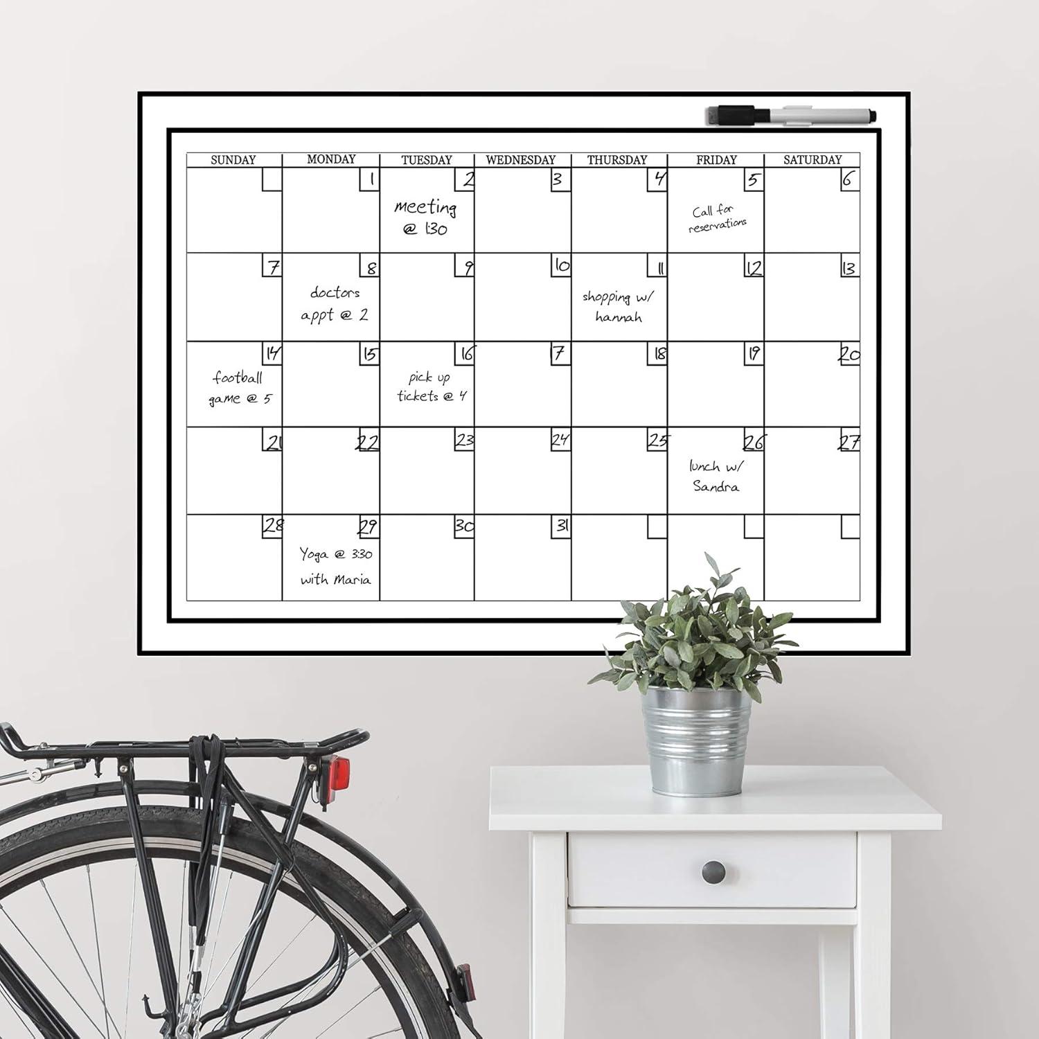 WallPops Medium White Monthly Calendar