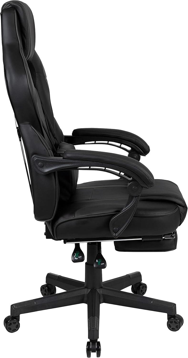 Flash Furniture X40 Gaming Chair Racing Ergonomic Computer Chair with Fully Reclining Back/Arms, Slide-Out Footrest, Massaging Lumbar