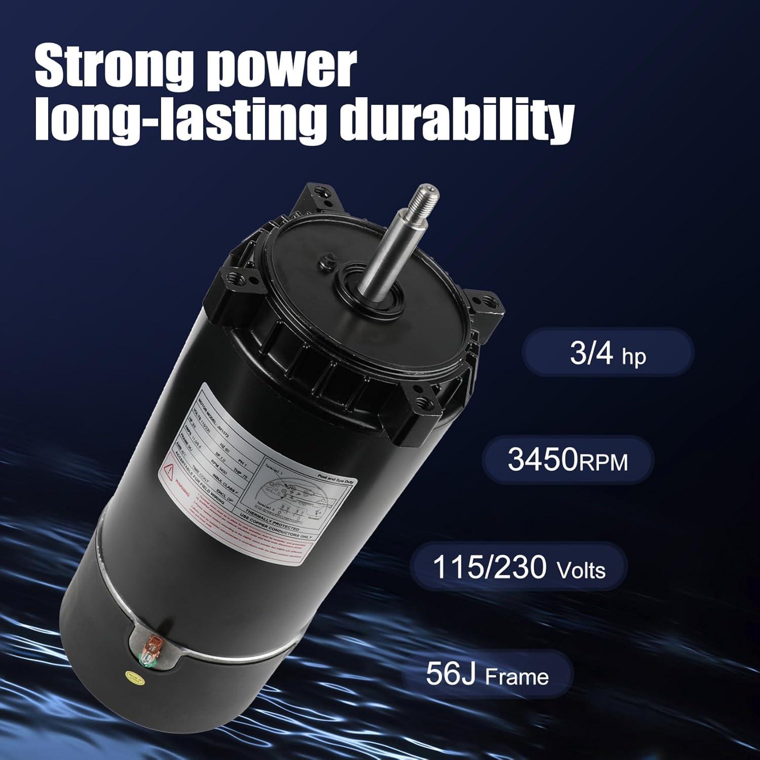 Century Electric UST1072 3/4-Horsepower Up-Rated Round Flange Replacement Motor Formerly A.O. Smith