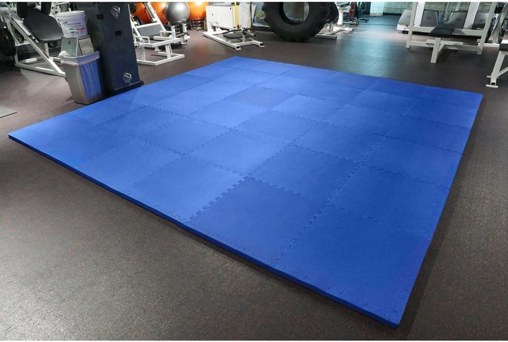 Meister X-Thick 1.5" Interlocking 16 Tiles Gym Floor Mat - Blue