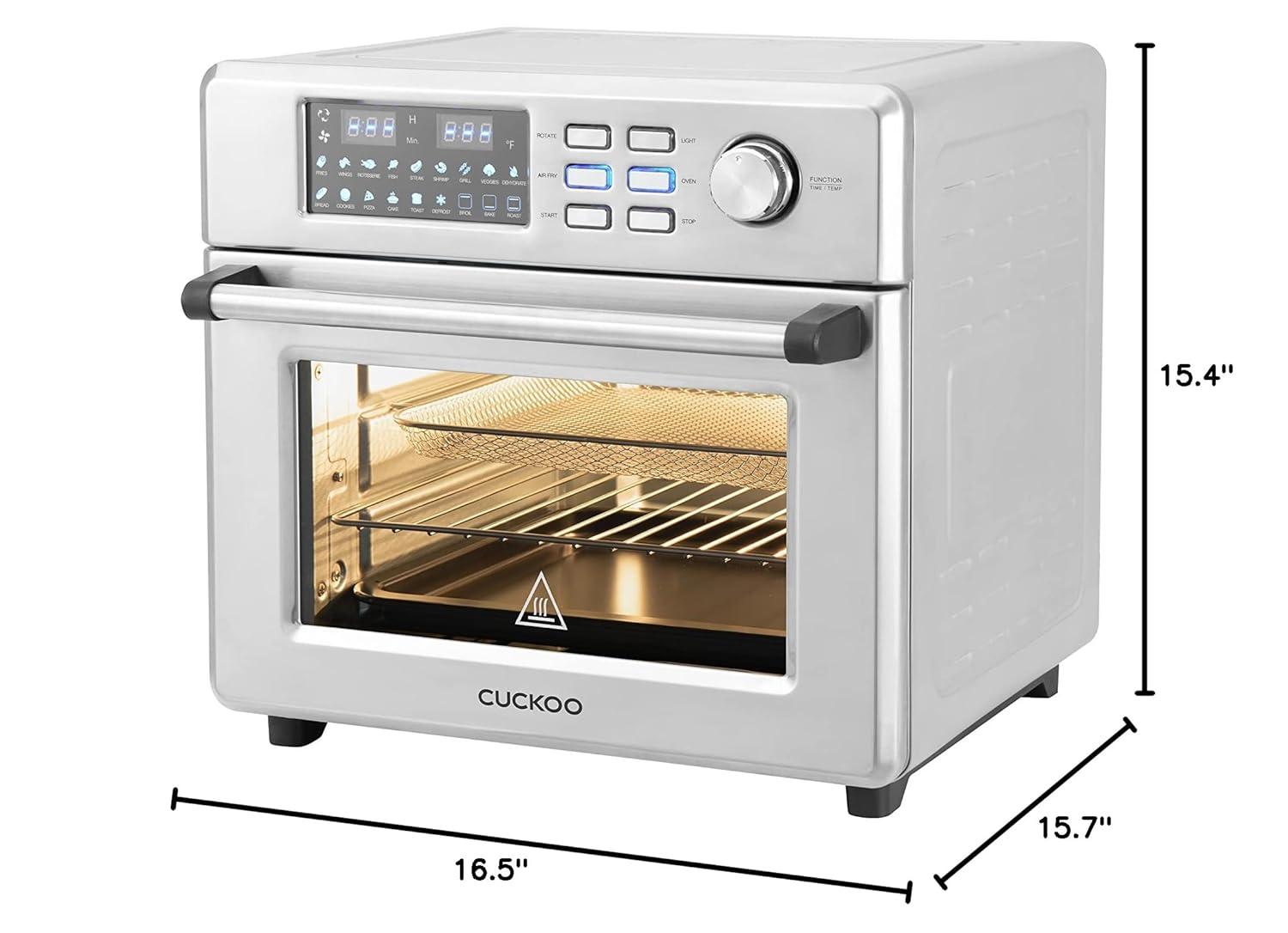 Cuckoo Electronics CUCKOO Air Oven | 18 Preset Modes, 360 Convectional Cooking, Premium Interior & Exterior, All accessories included Black/Stainless Steel CAFO-A2601S