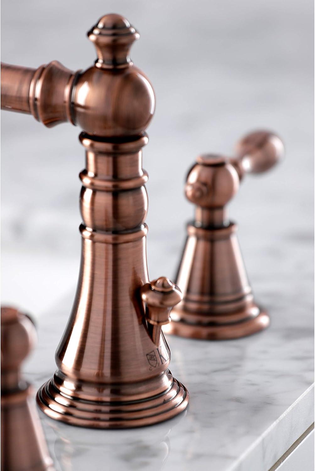 Fauceture FSC197ALAC English Classic Widespread Bathroom Faucet, Antique Copper