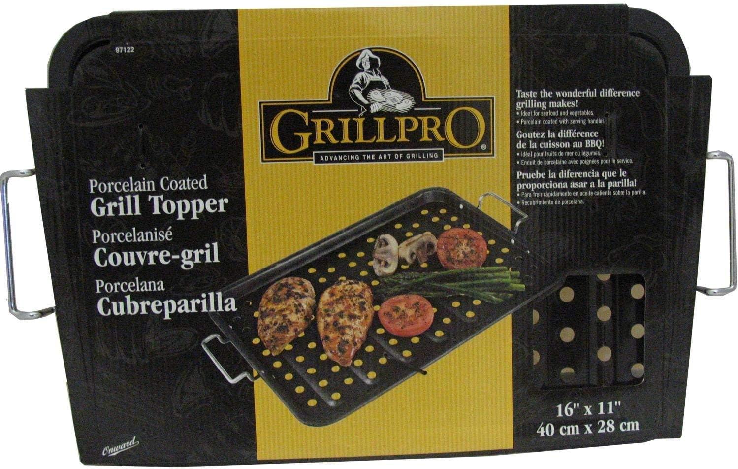 Onward Manufacturing 0556902 GrillPro Grill Topper, Stainless Steel Handle, Porcelain Coated