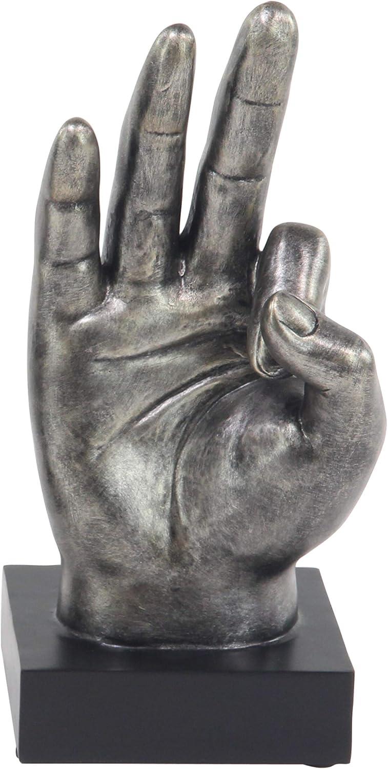 5"W, 11"H Dark Gray Polystone Hands Sculpture, by The Novogratz (3 Count)