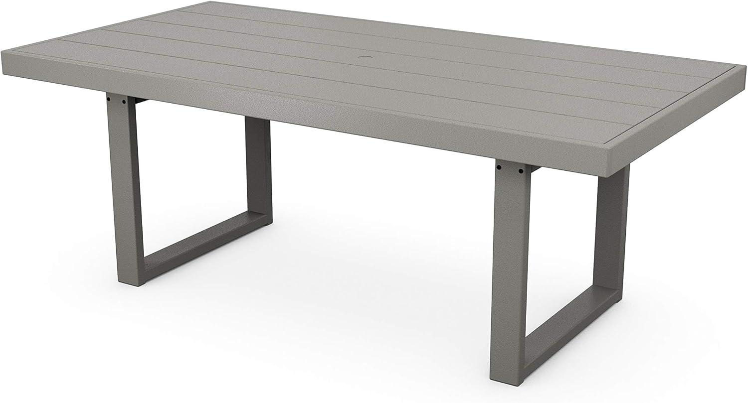 Slate Gray Polywood Outdoor Dining Table with Modern Legs