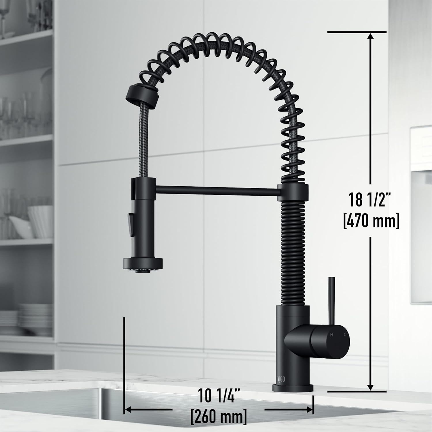 Edison 19" H 1-handle Pull-Down 2-Function Sprayer Kitchen Faucet