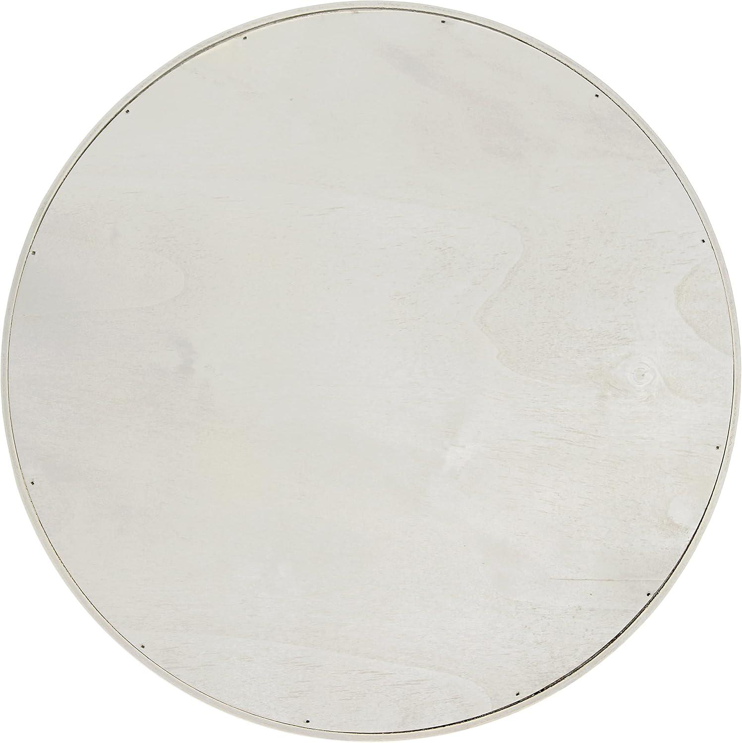 Elegant Designs Decorative 13.75" Round Wood Serving Tray w/ Handles, "Relax"