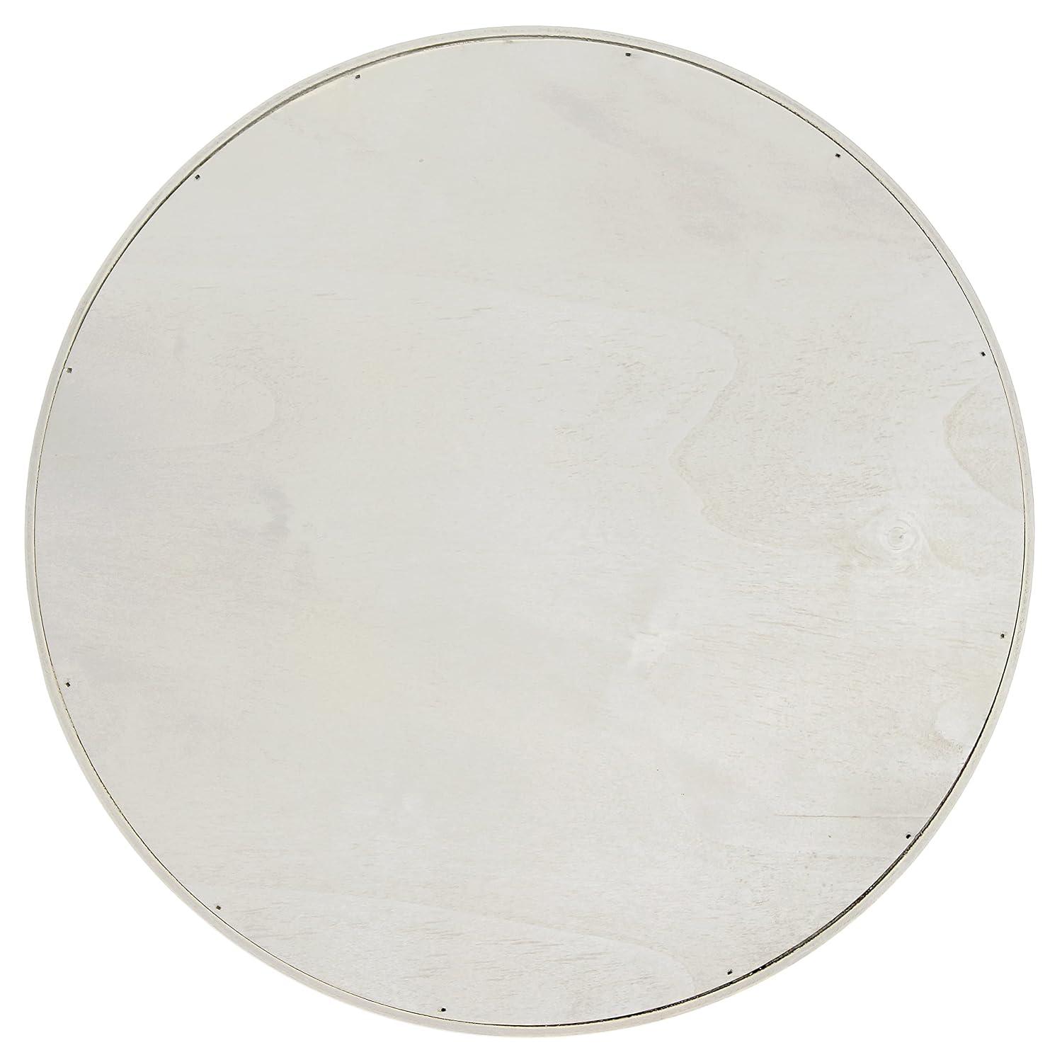 Elegant Designs Decorative 13.75" Round Wood Serving Tray w/ Handles, "Relax"