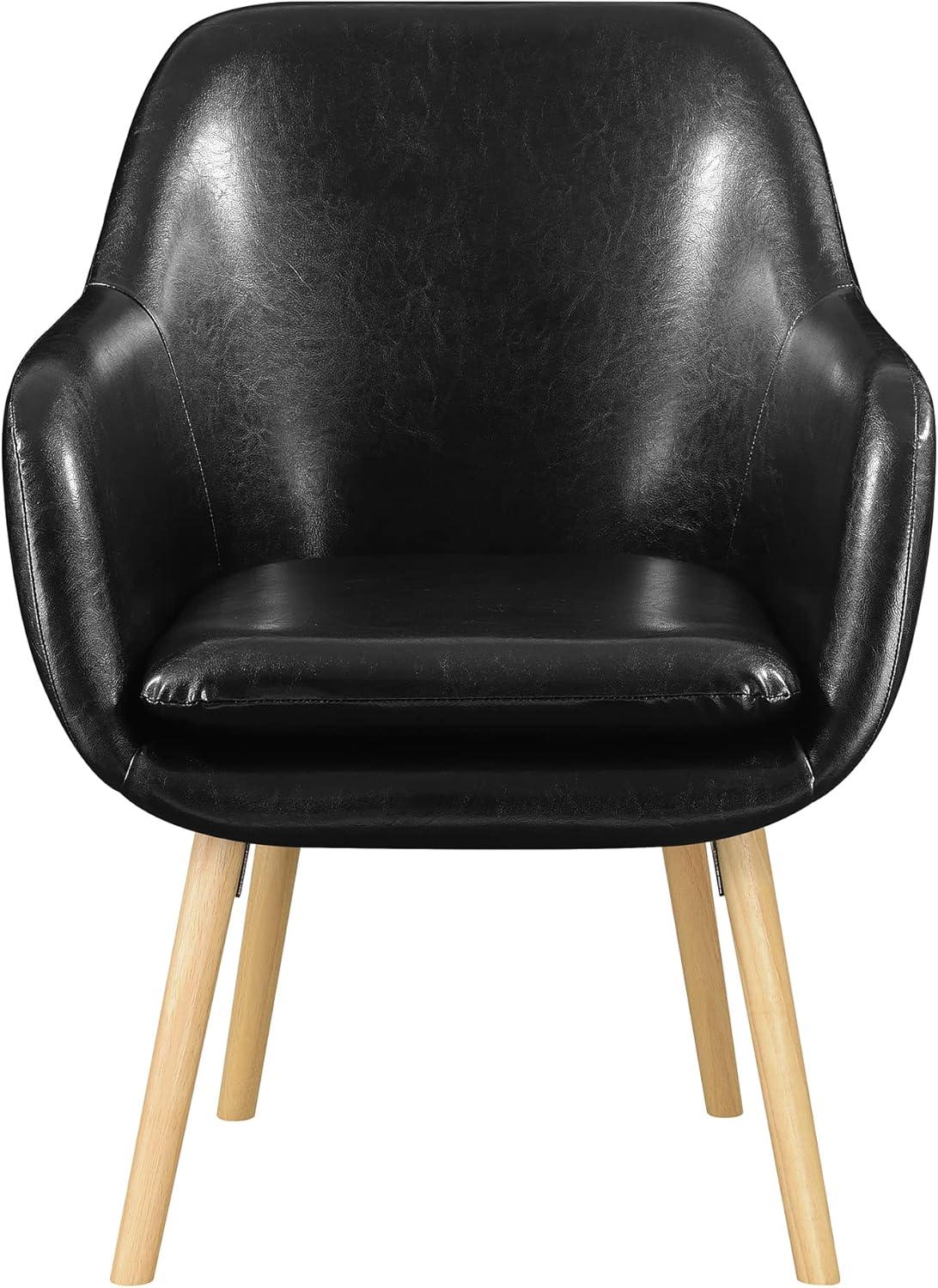 Convenience Concepts Take a Seat Charlotte Wingback Upholstered Accent Armchair, Slate Gray Fabric